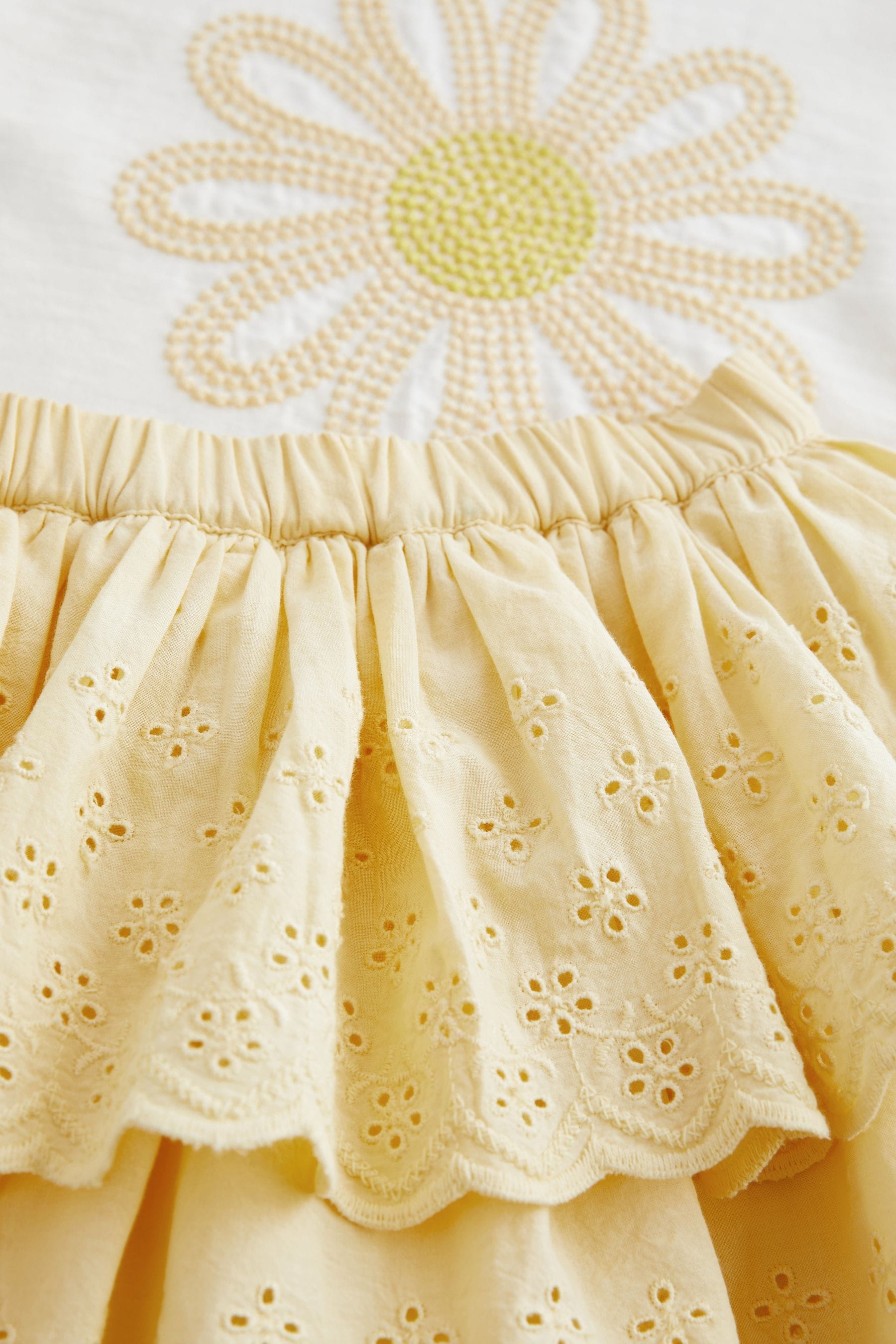 Lemon Yellow 100% Cotton Skirt and T-Shirt Set (3mths-7yrs)