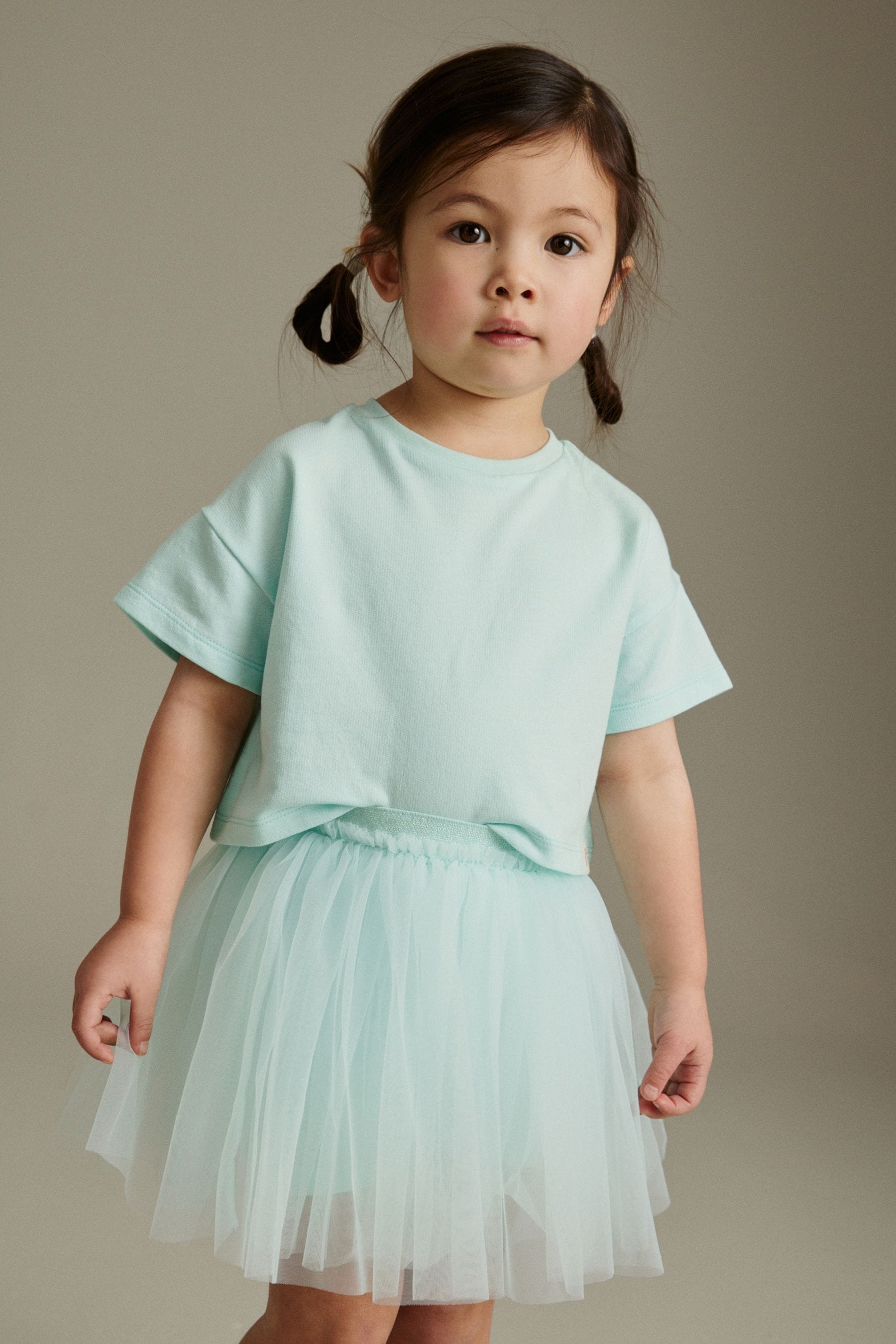 Aqua Blue T-Shirt and Skirt Set (3mths-7yrs)