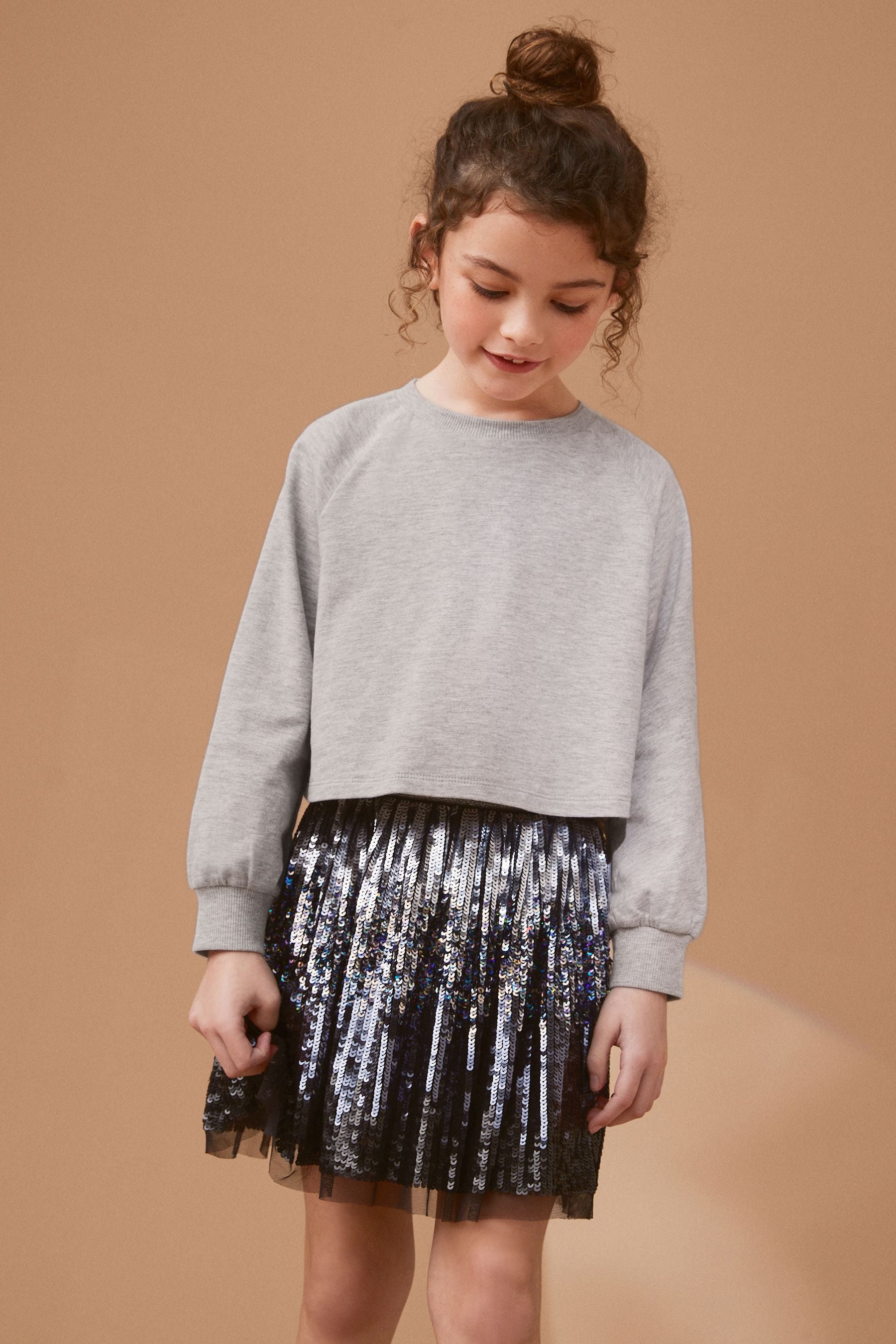 Black Sequin Skirt (3-16yrs)