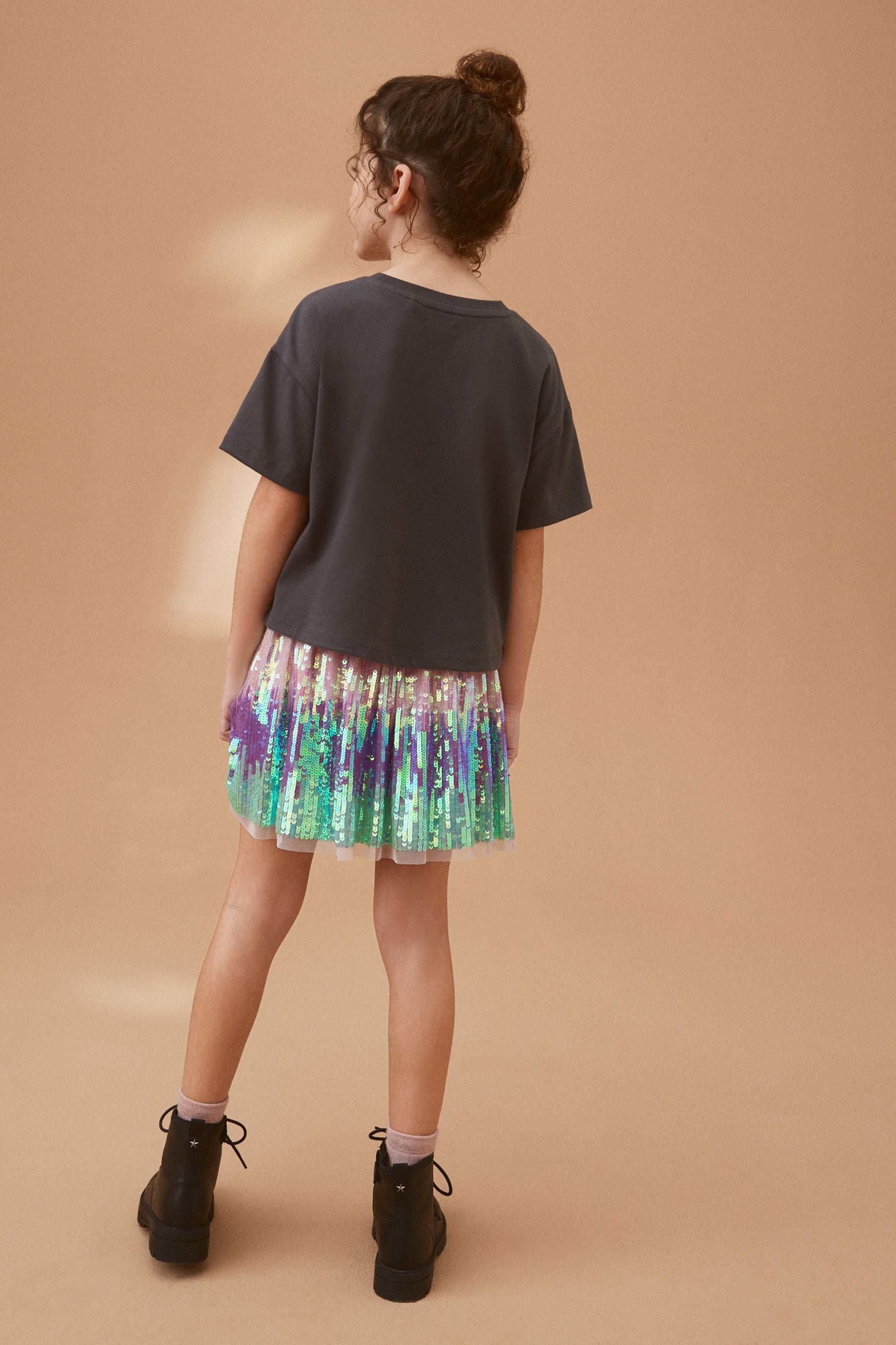 Green Sequin Skirt (3-16yrs)