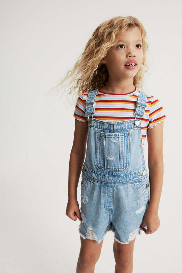 Light Blue Denim Short Dungaree (3-16yrs)