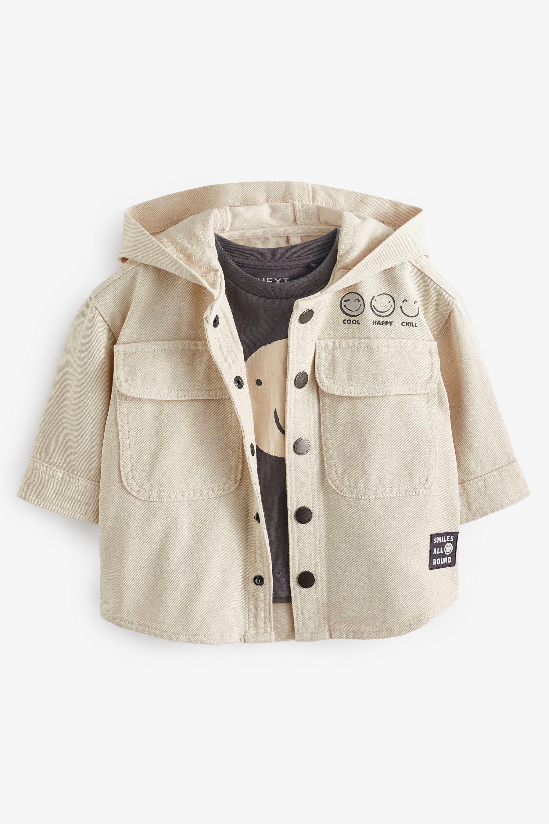 Ecru Cream Ecru Denim Shacket (3mths-7yrs)