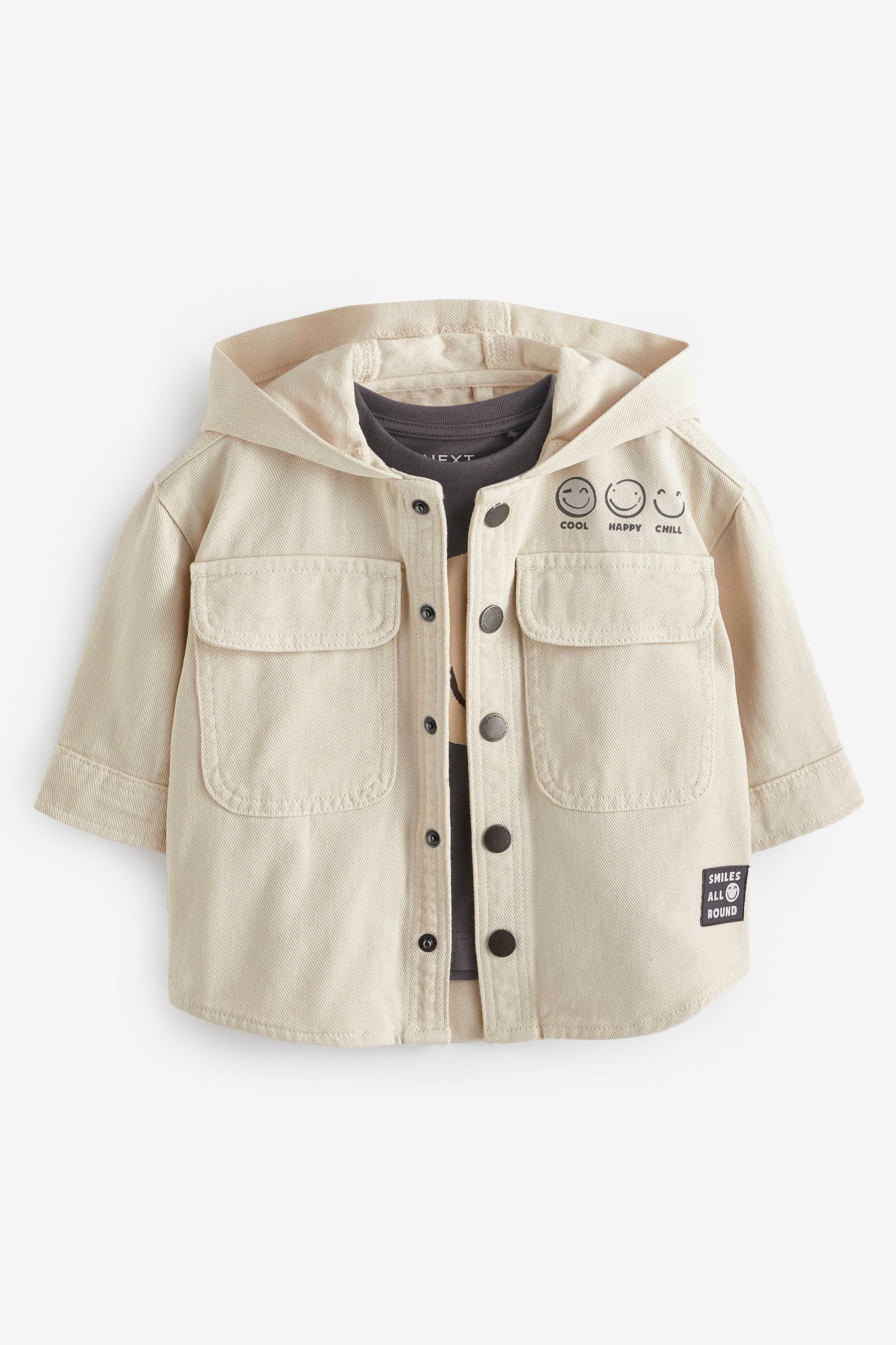 Ecru Cream Ecru Denim Shacket (3mths-7yrs)