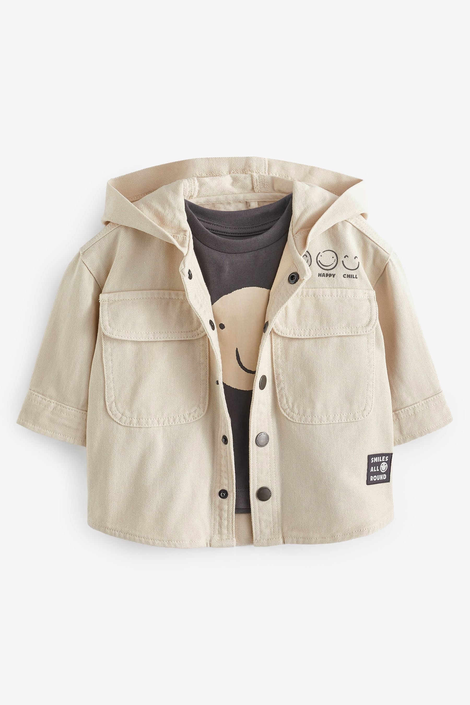 Ecru Cream Ecru Denim Shacket (3mths-7yrs)