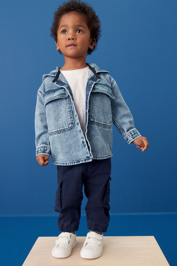 Blue 100% Cotton Denim Shacket (3mths-7yrs)