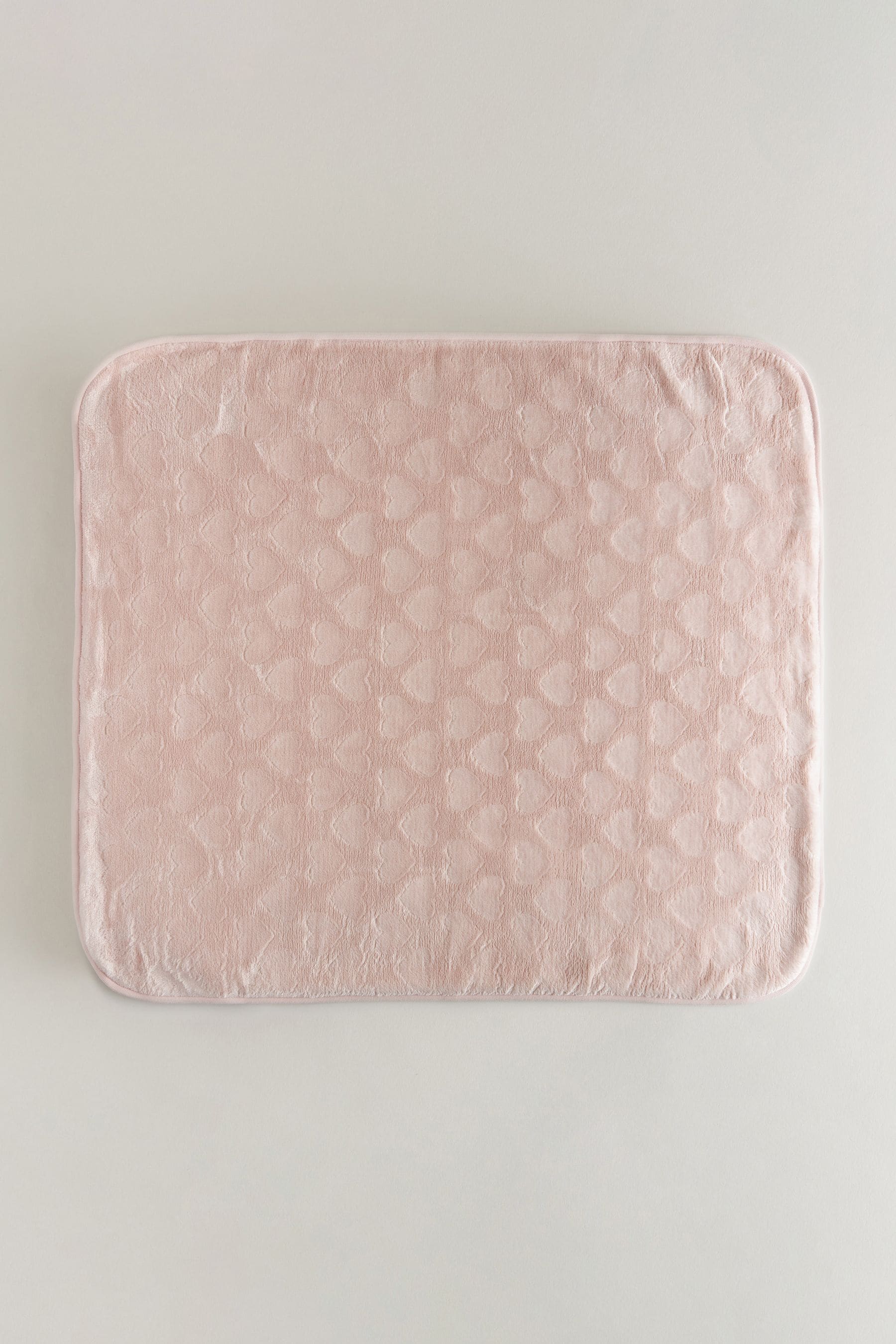 Light Pink Heart Fleece Baby Blanket