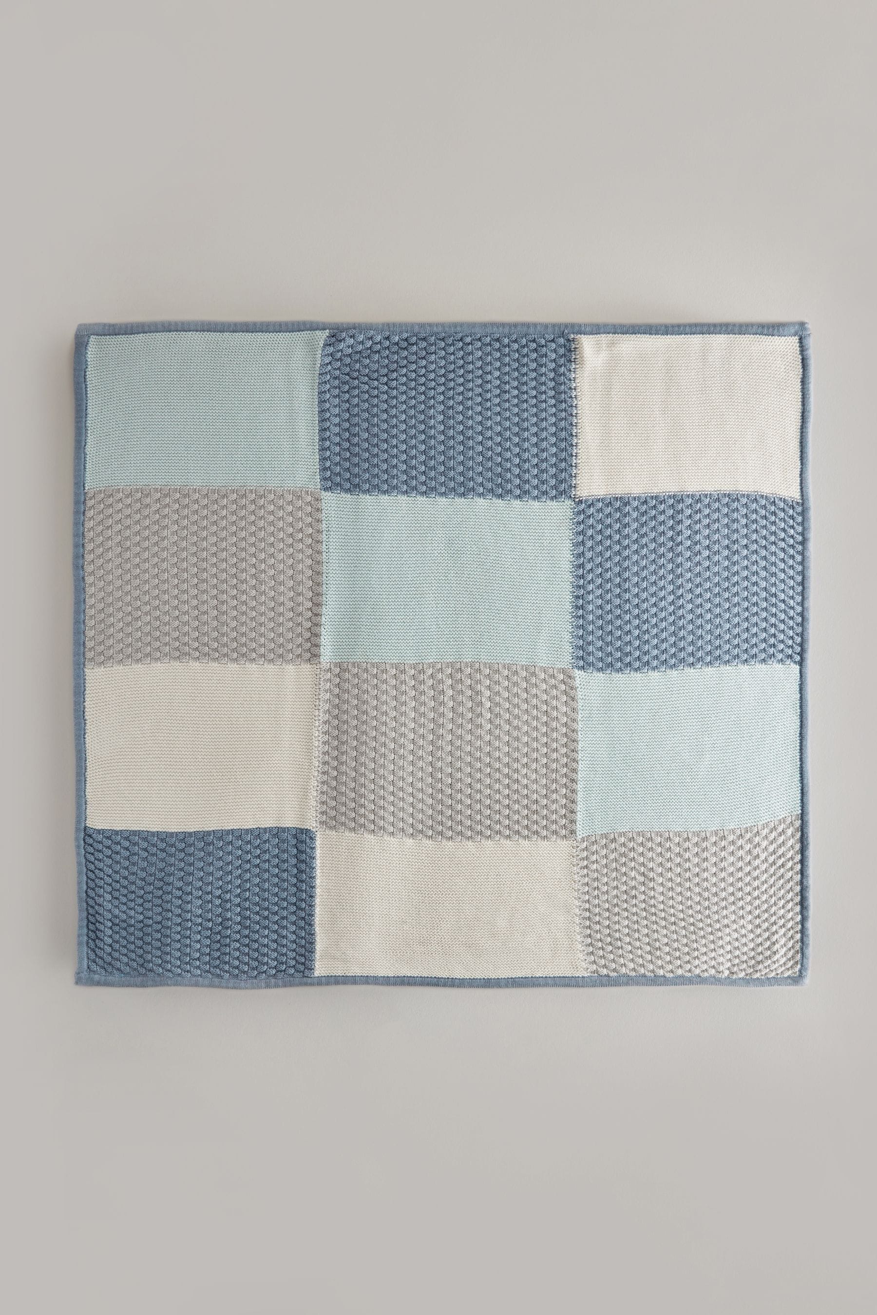 Blue Patchwork 100% Cotton Baby Blanket