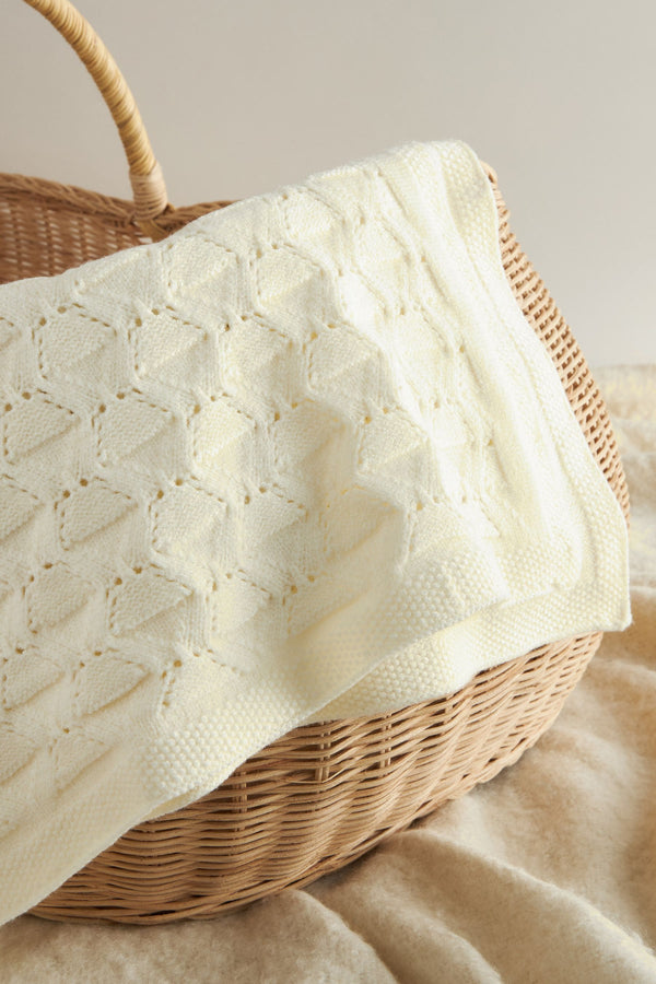 Cream Pointelle Baby Blanket