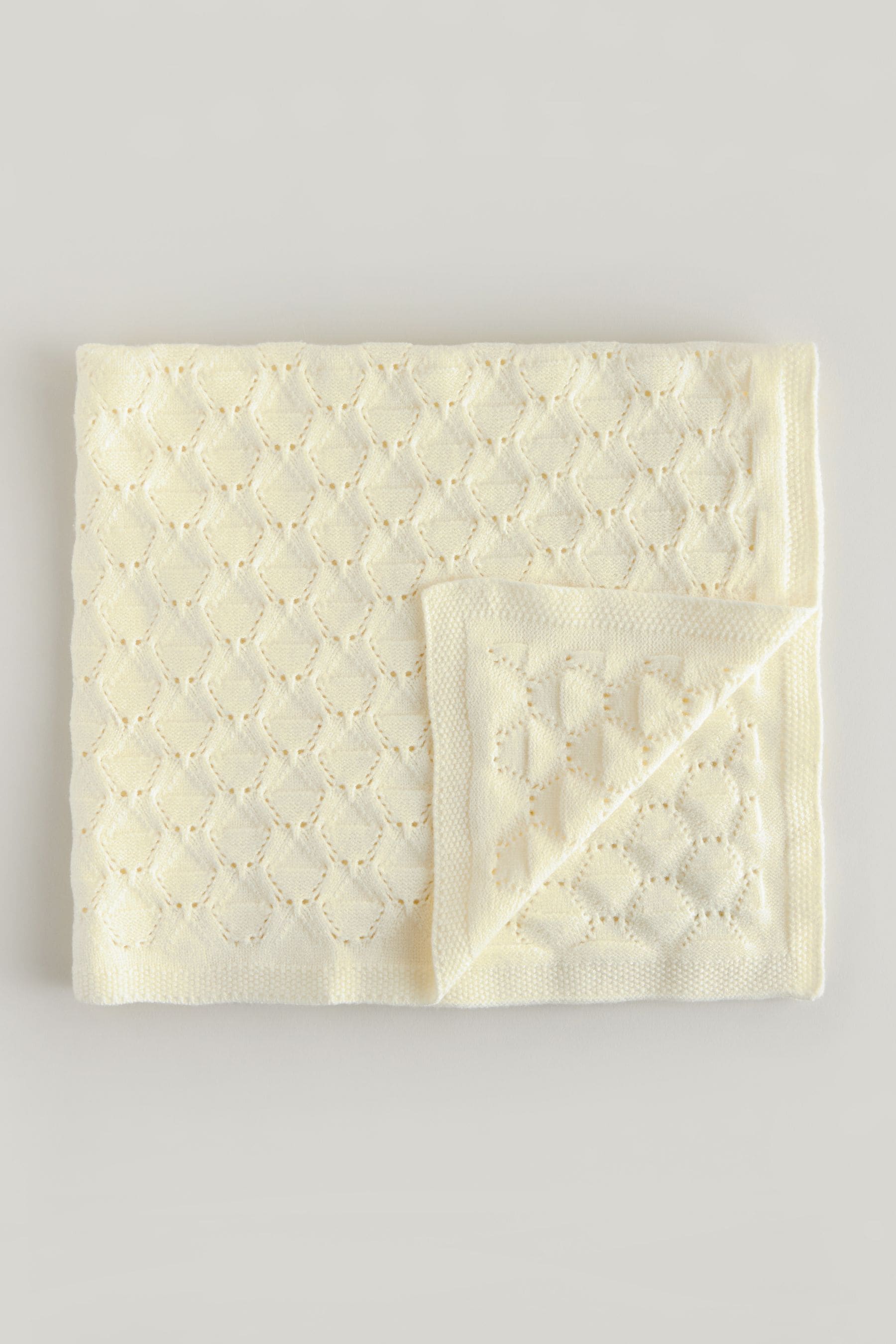 Cream Pointelle Baby Blanket