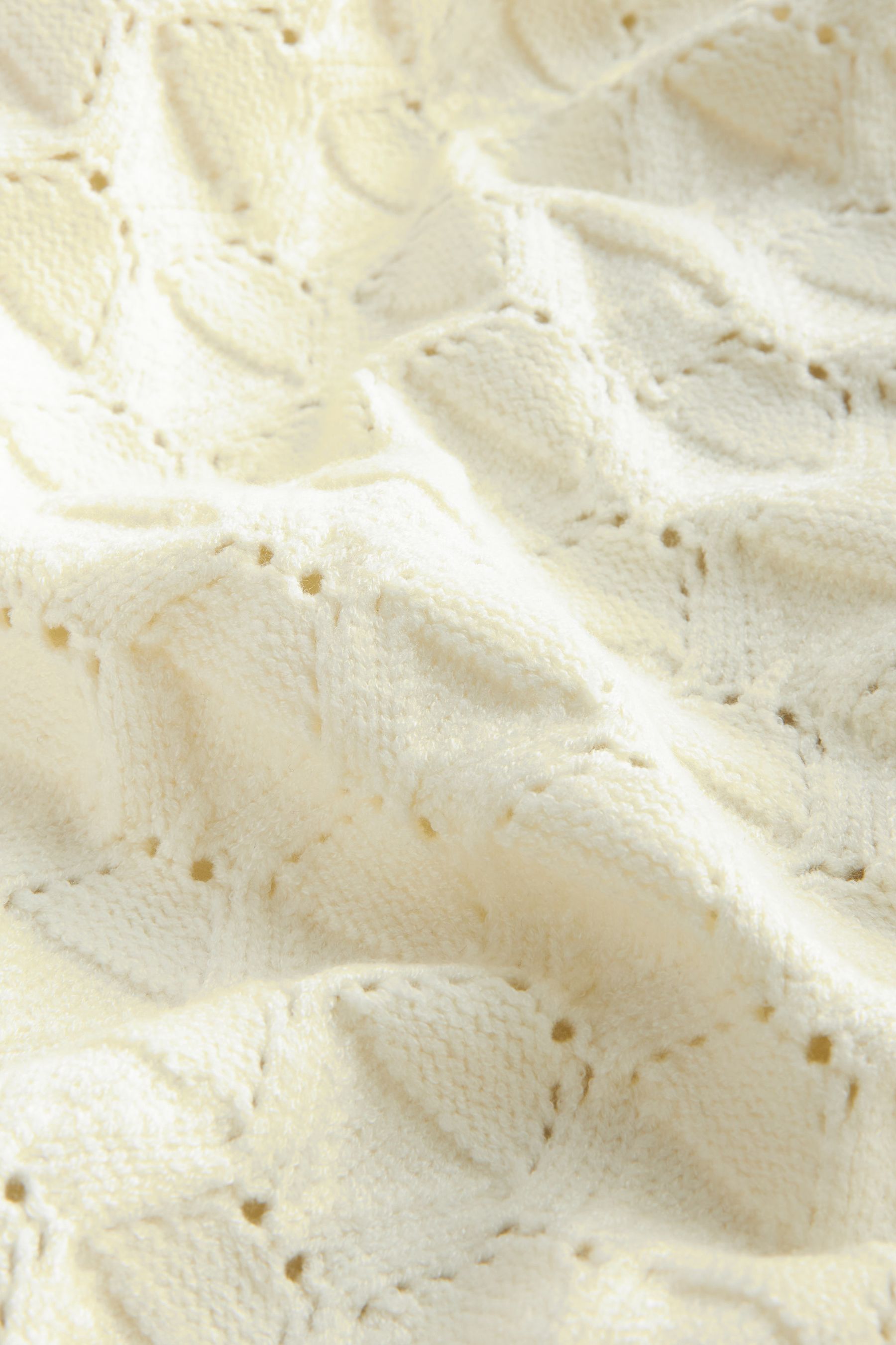 Cream Pointelle Baby Blanket