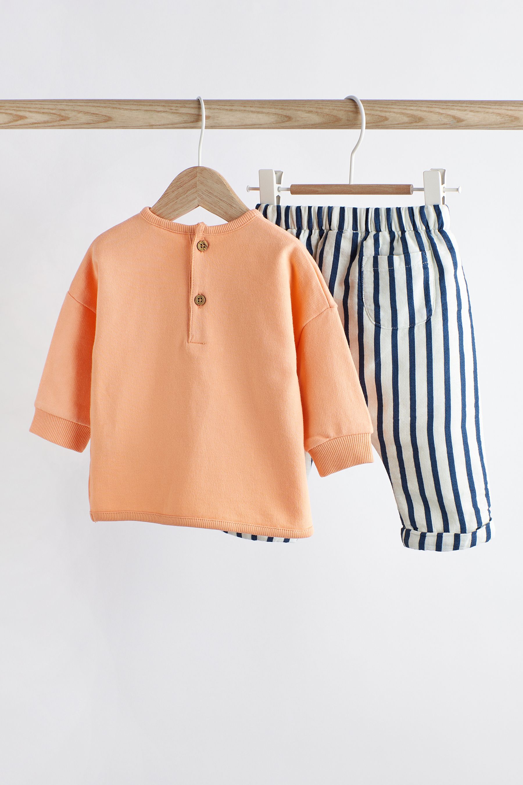 Orange Sunny Days Baby Cosy Sweatshirt and Wide Leg Trousers 2 Piece Set