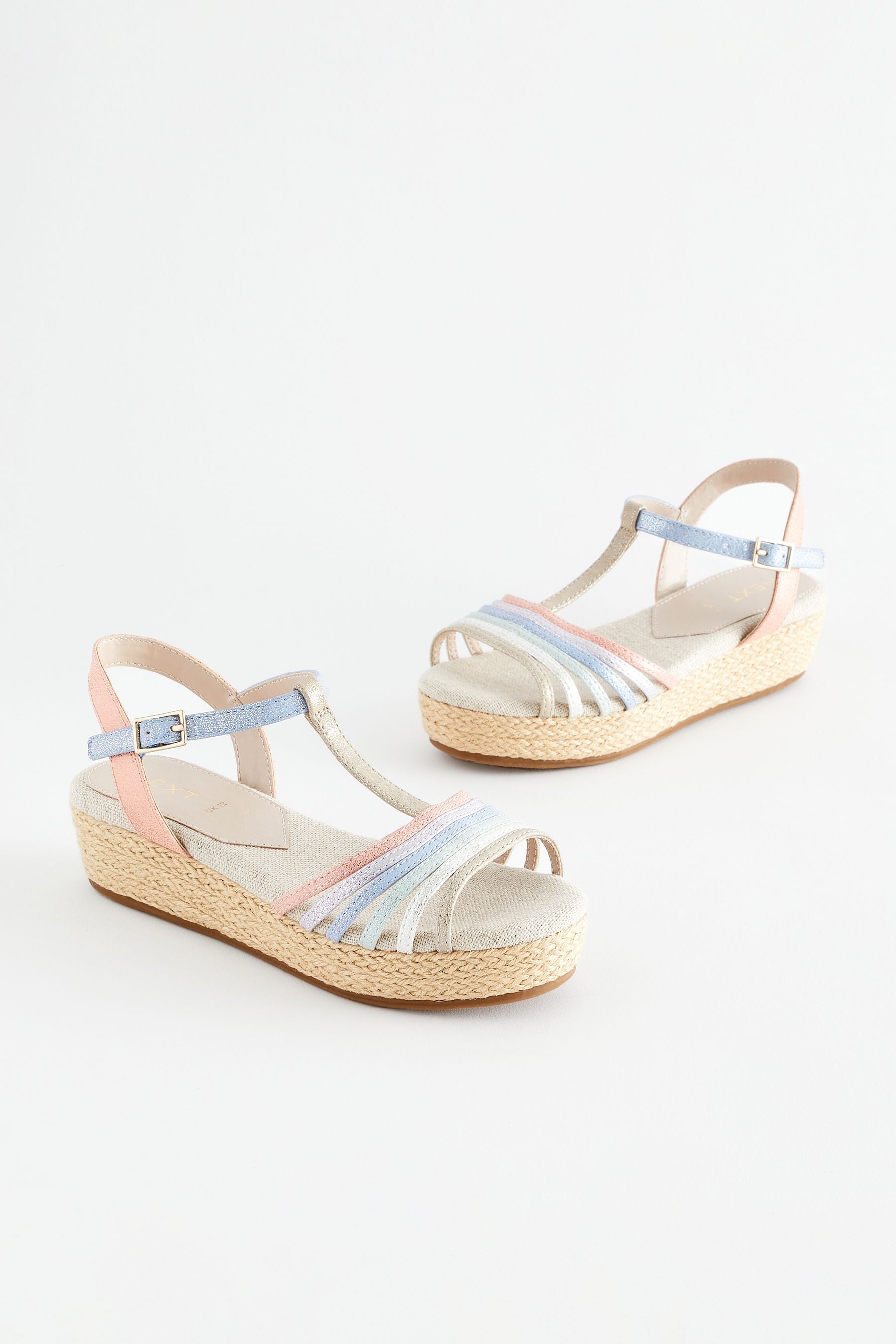 Multicolour Pastel Wedge Sandals