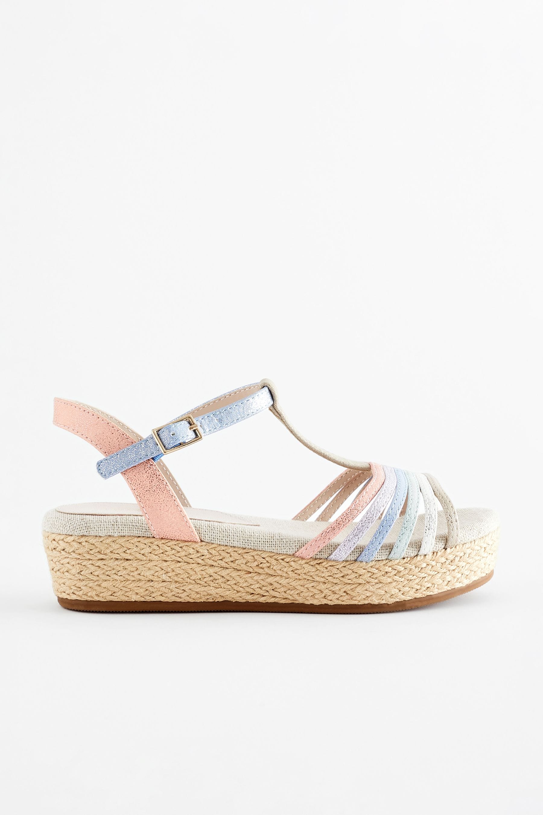 Multicolour Pastel Wedge Sandals