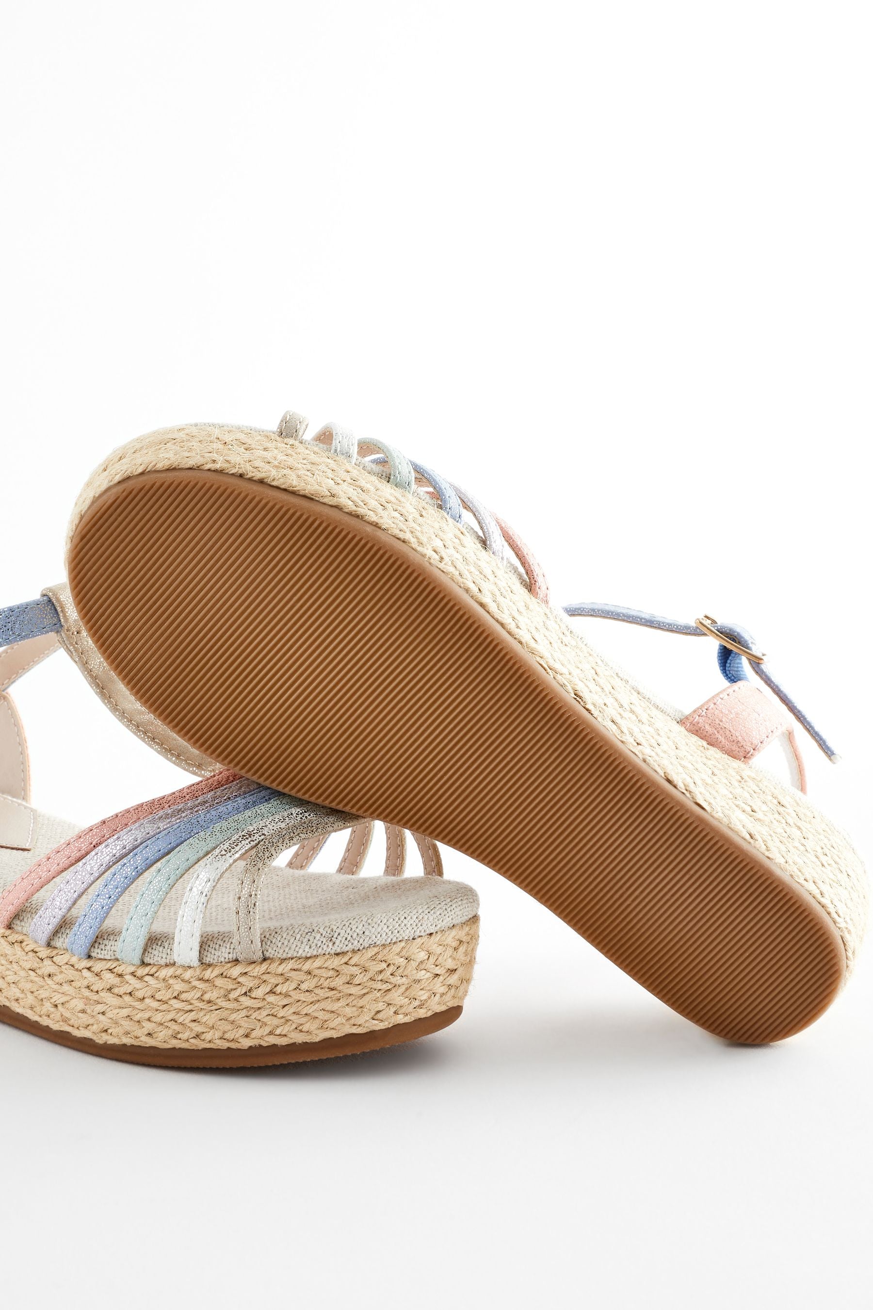 Multicolour Pastel Wedge Sandals