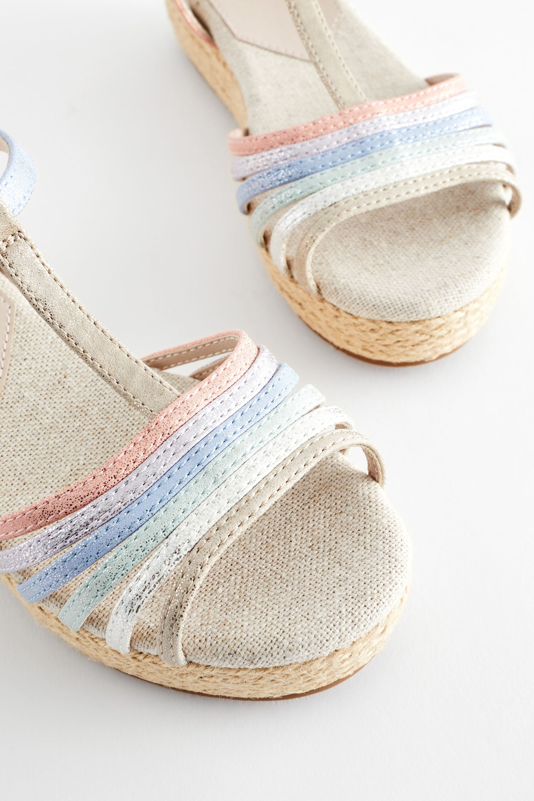 Multicolour Pastel Wedge Sandals