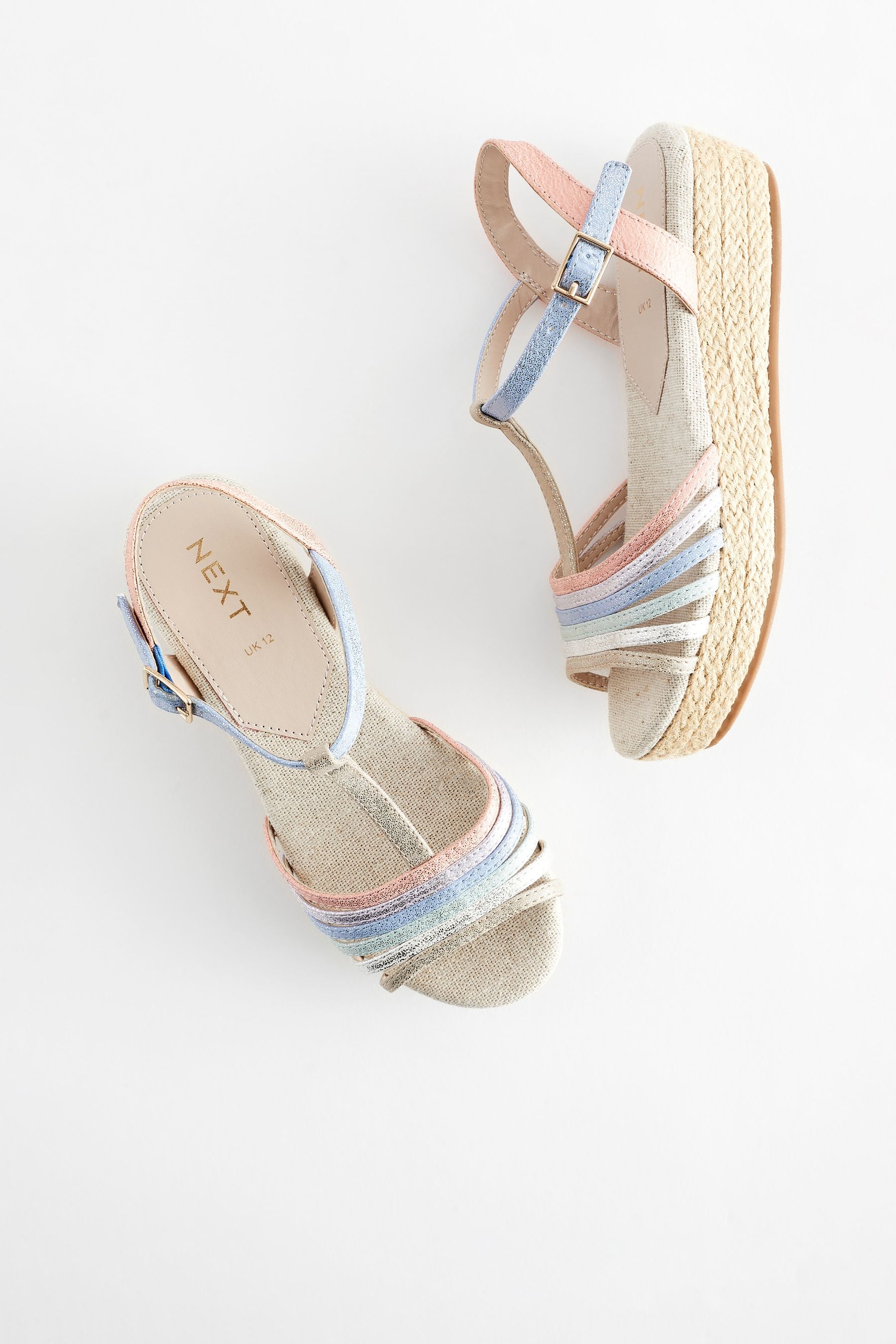 Multicolour Pastel Wedge Sandals