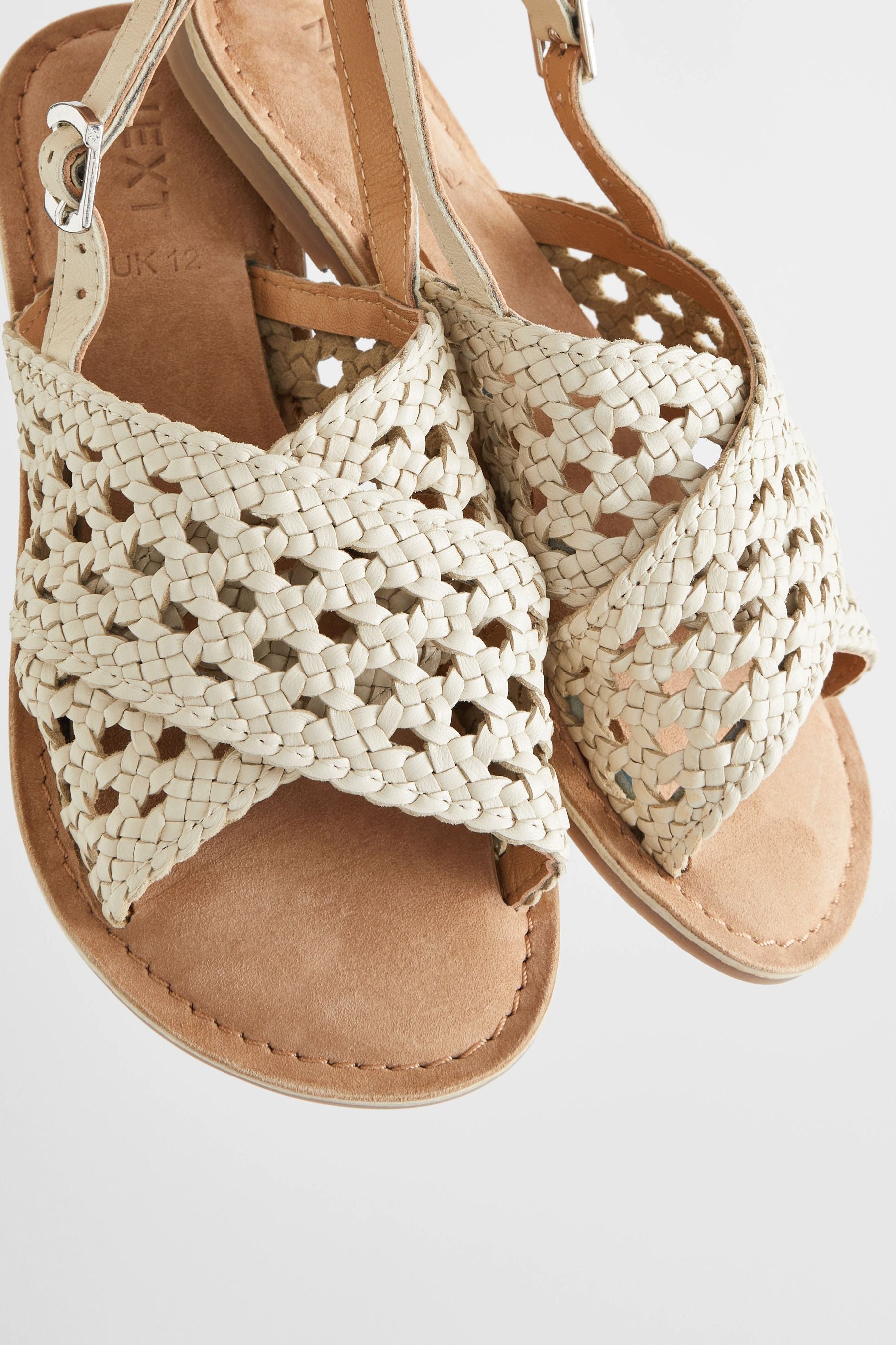 White Leather Cross Strap Sandals