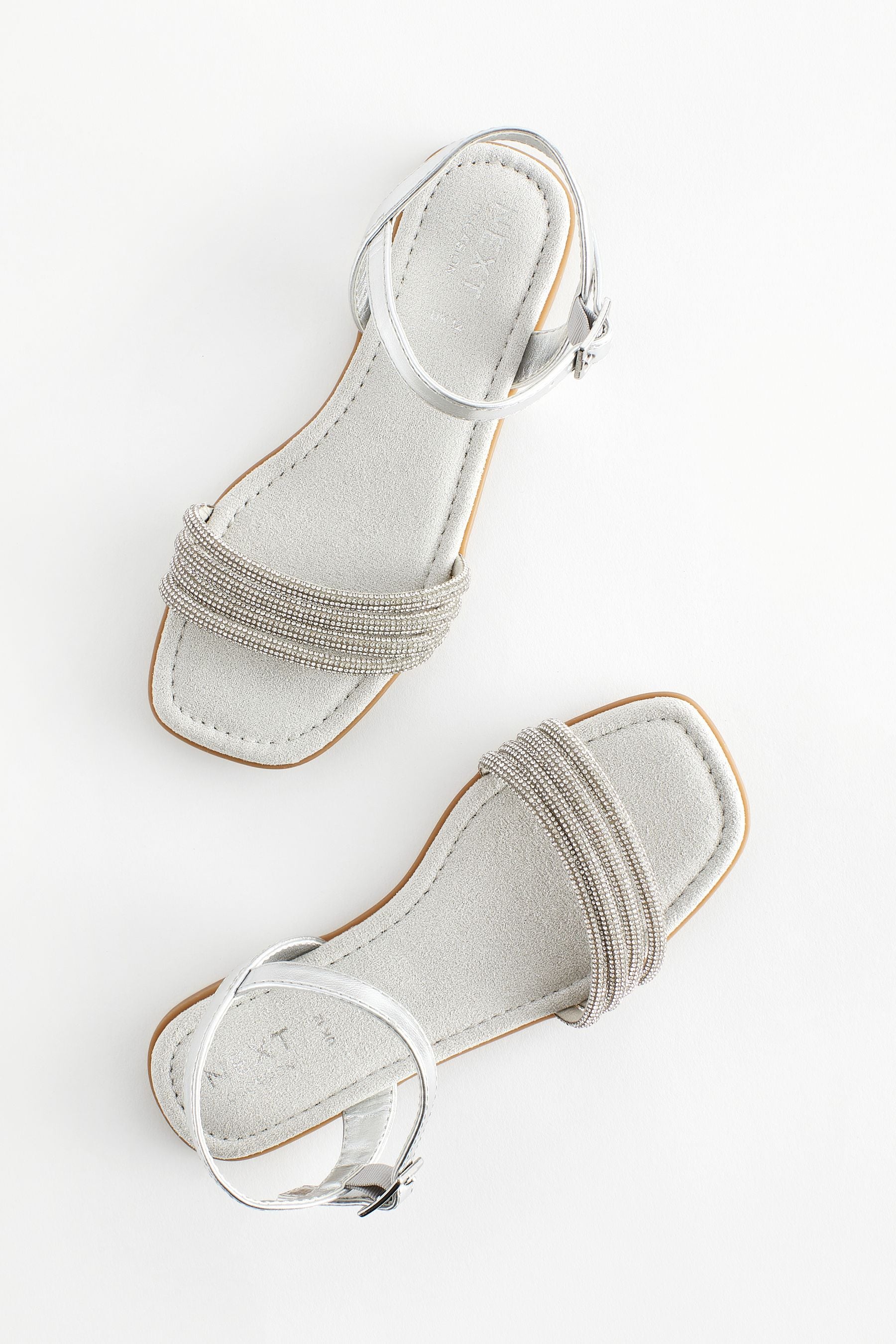 Silver Glitter Occasion Sandals