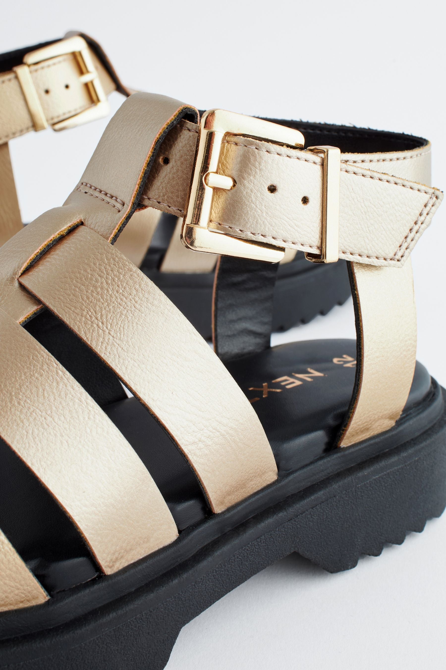 Rose Gold Chunky Gladiator Sandals