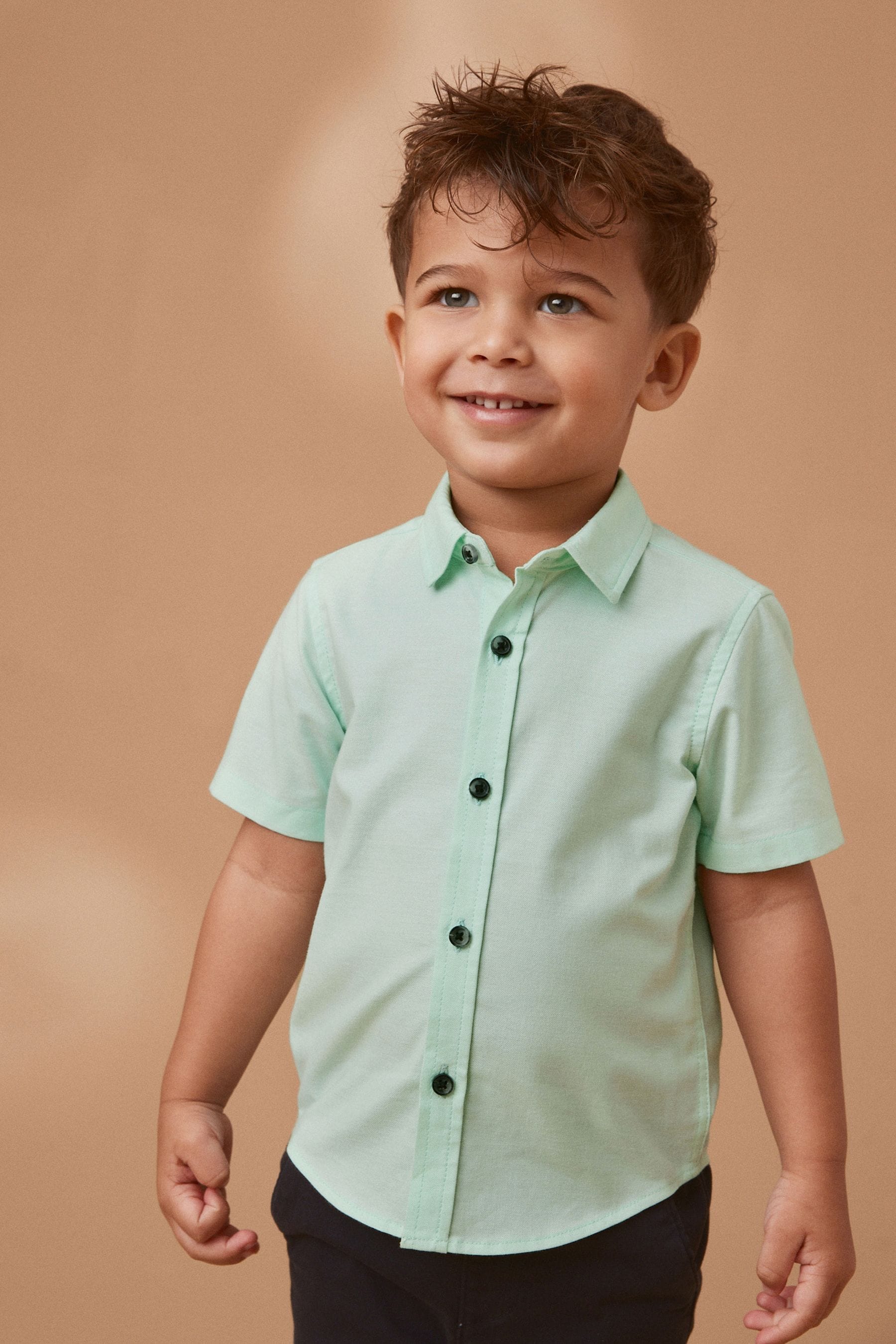 Mint Green Short Sleeve Oxford Shirt (3mths-7yrs)