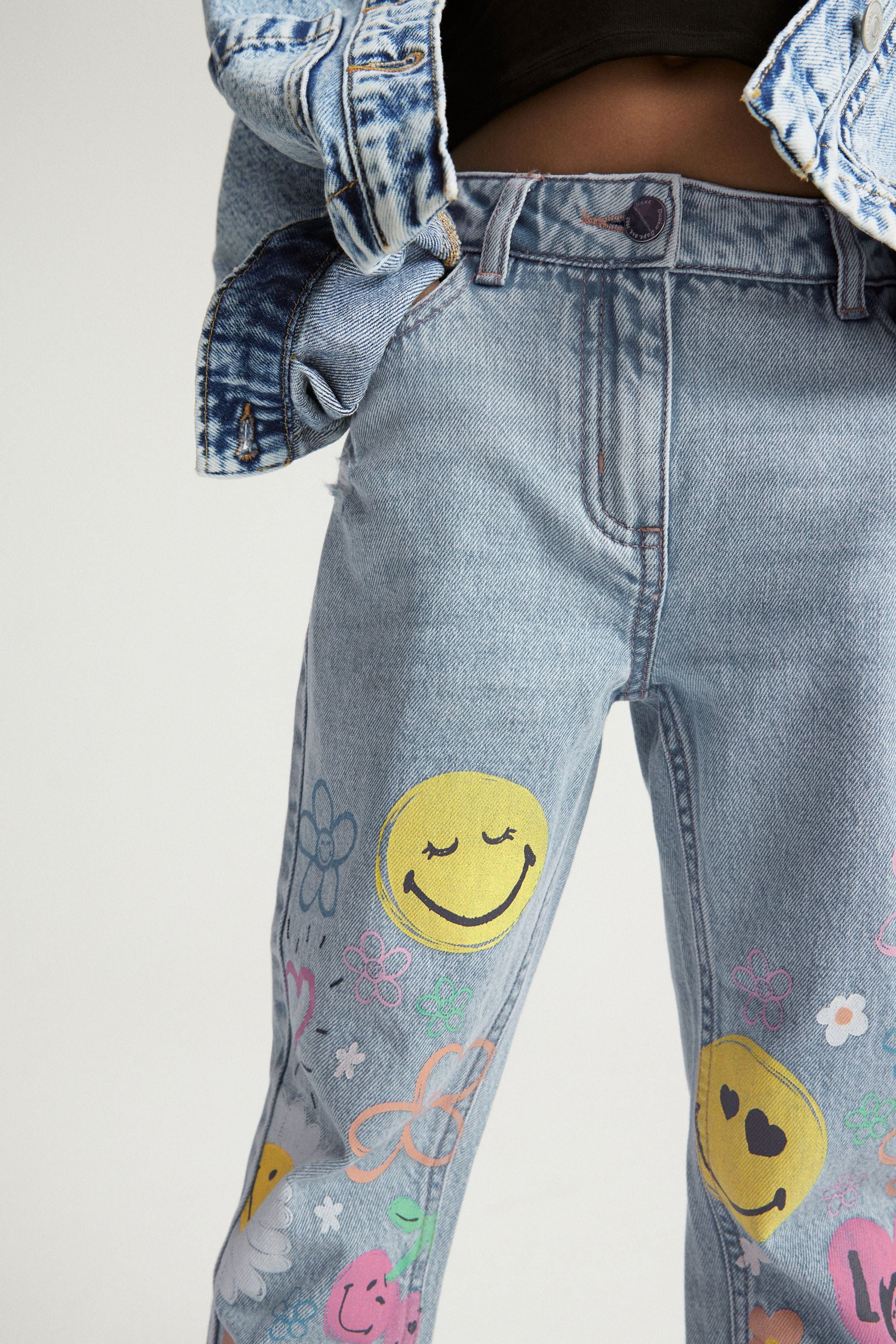 Mid Blue Denim SmileyWorld Mom Jeans (3-16yrs)