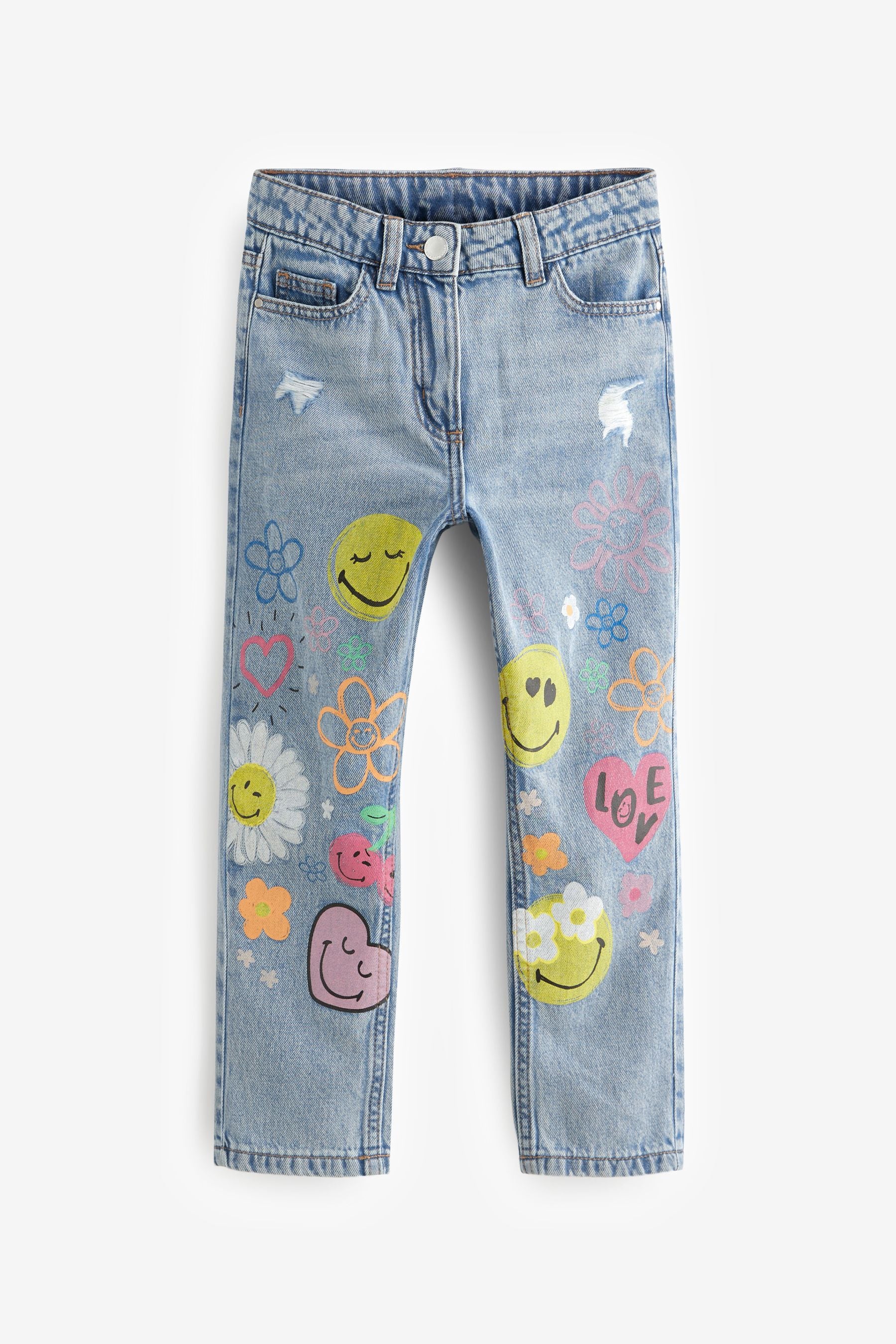 Mid Blue Denim SmileyWorld Mom Jeans (3-16yrs)