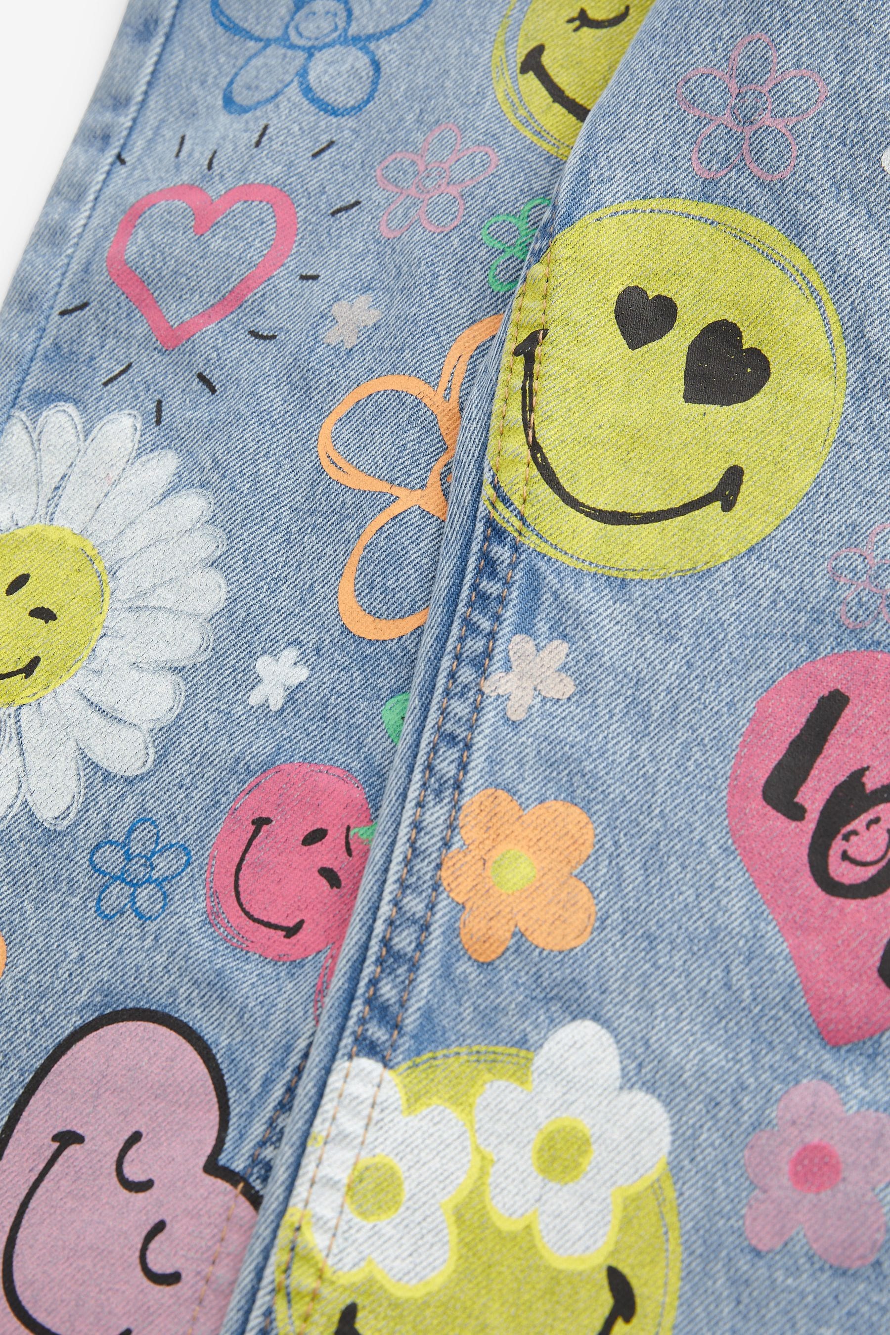 Mid Blue Denim Mom 100% Cotton Smiley World Jeans (3-16yrs)