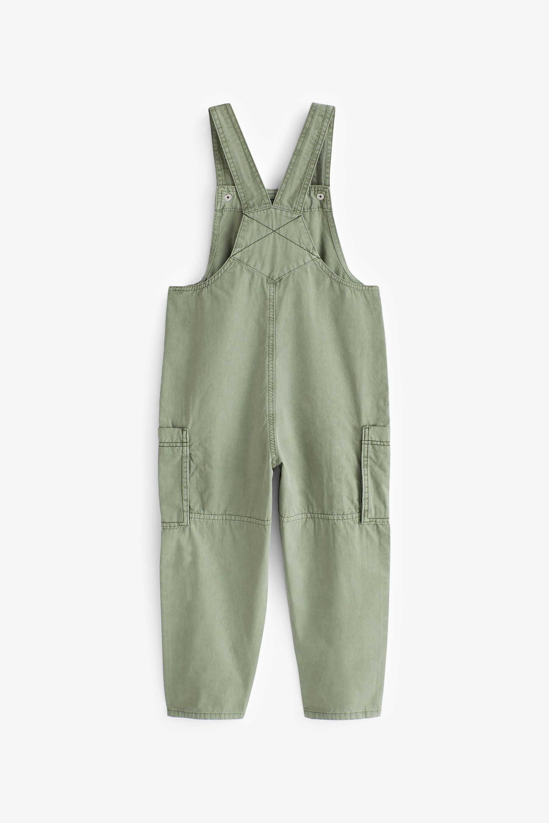 Khaki Green Cargo Dungarees (3-16yrs)