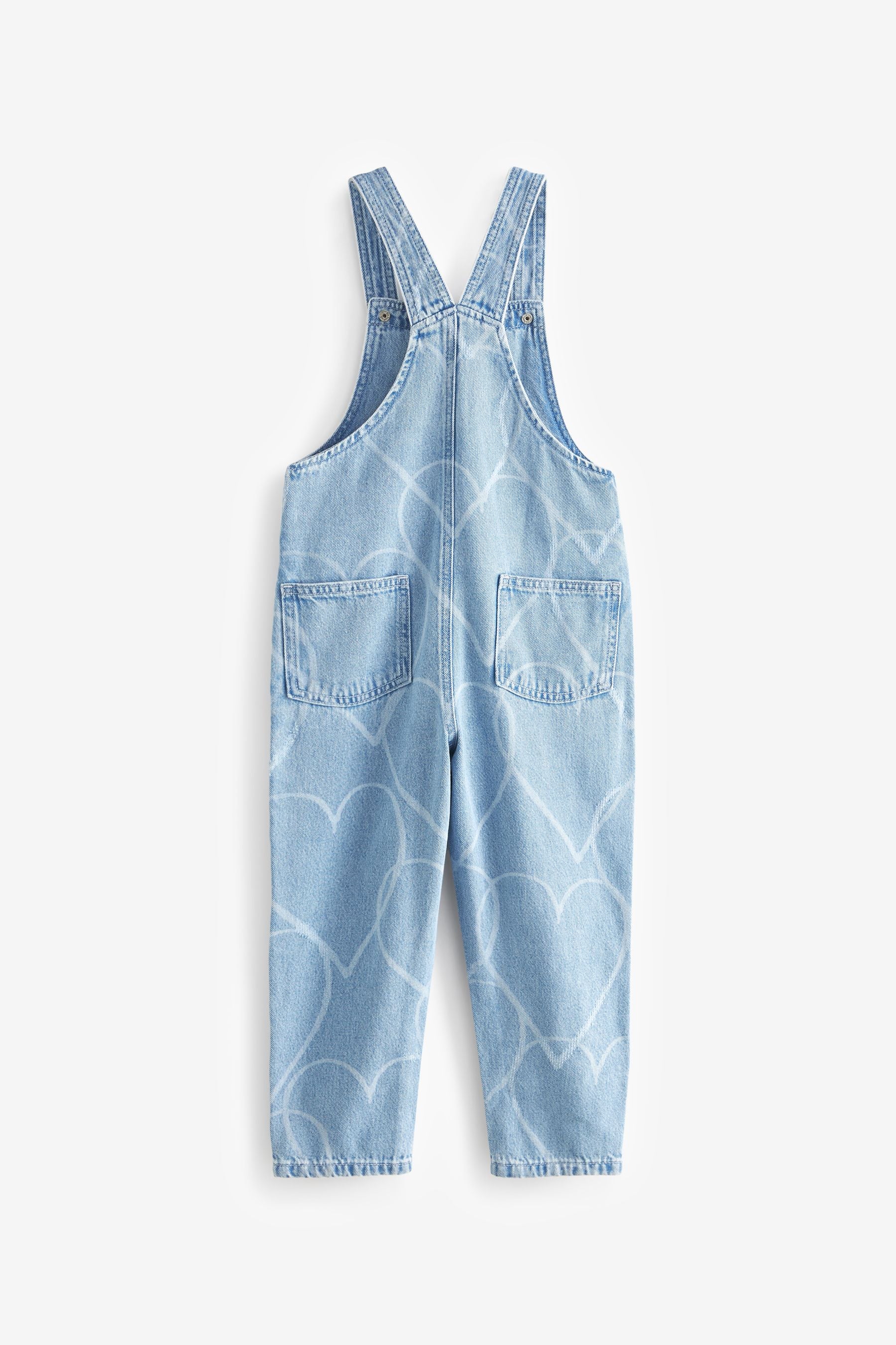 Mid Blue Denim Heart Dungaree (3-16yrs)