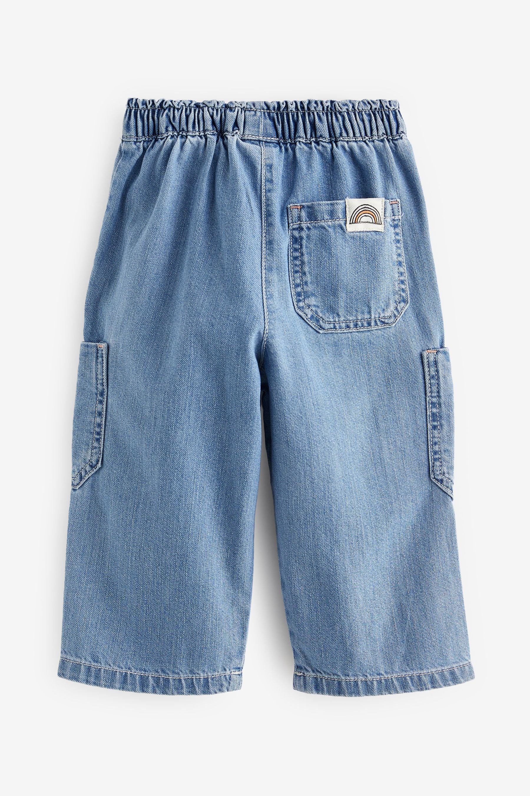 Mid Blue Denim Character Pocket Wide Leg Jeans (3mths-7yrs)