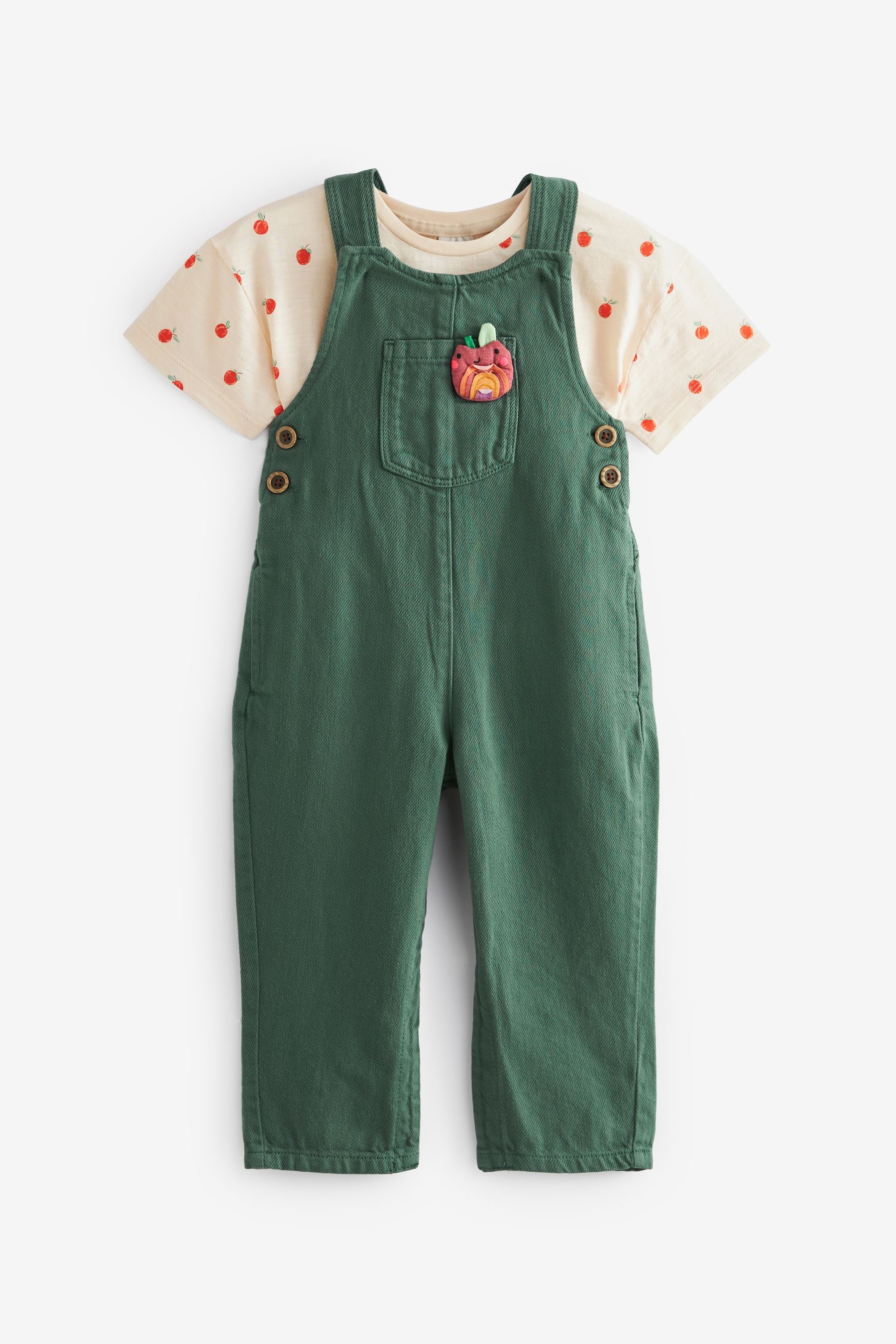 Green Dungarees and T-Shirt Set (3mths-7yrs)