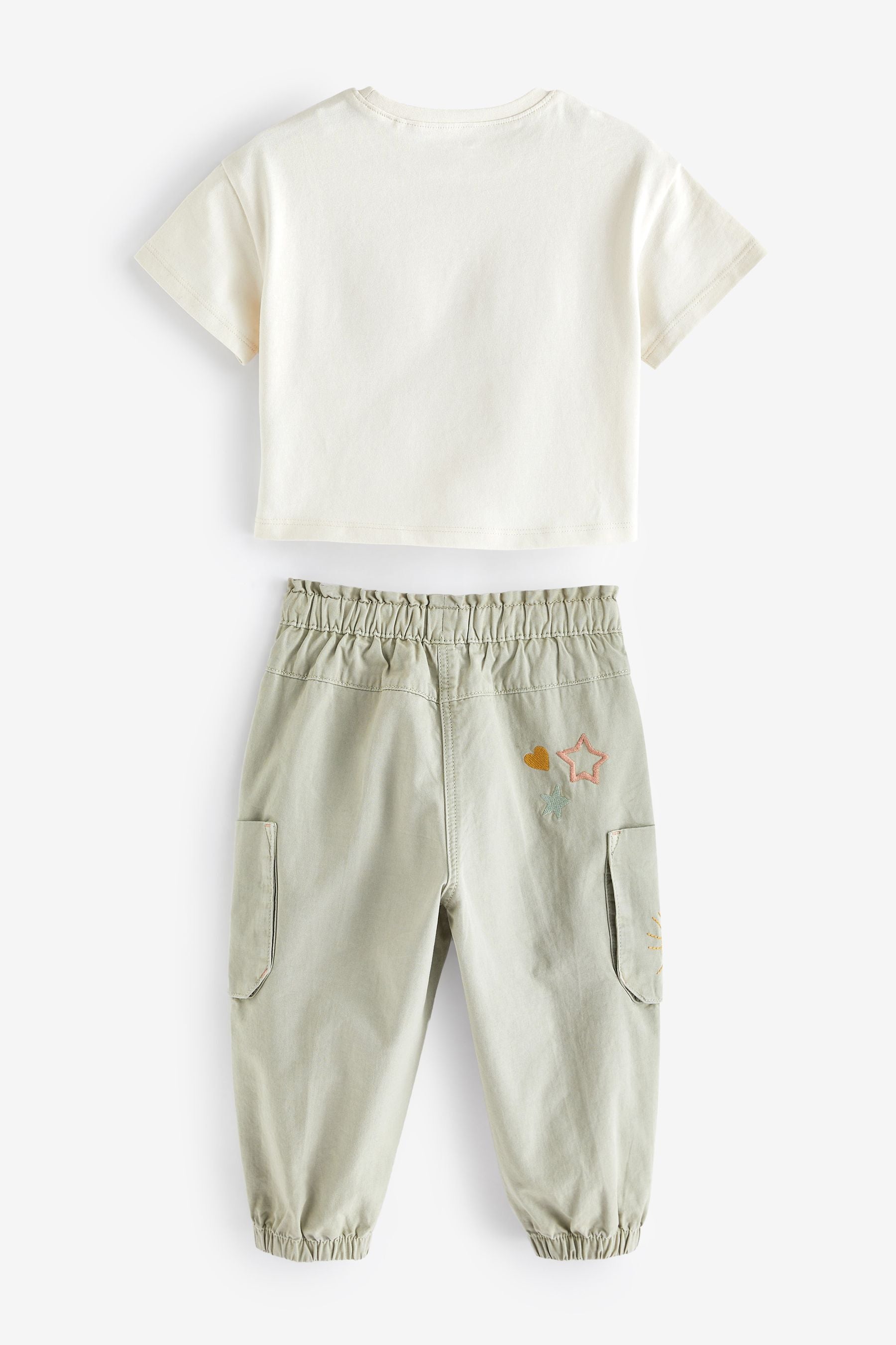 Sage Green Cargo Trousers and T-Shirt Set (3mths-7yrs)