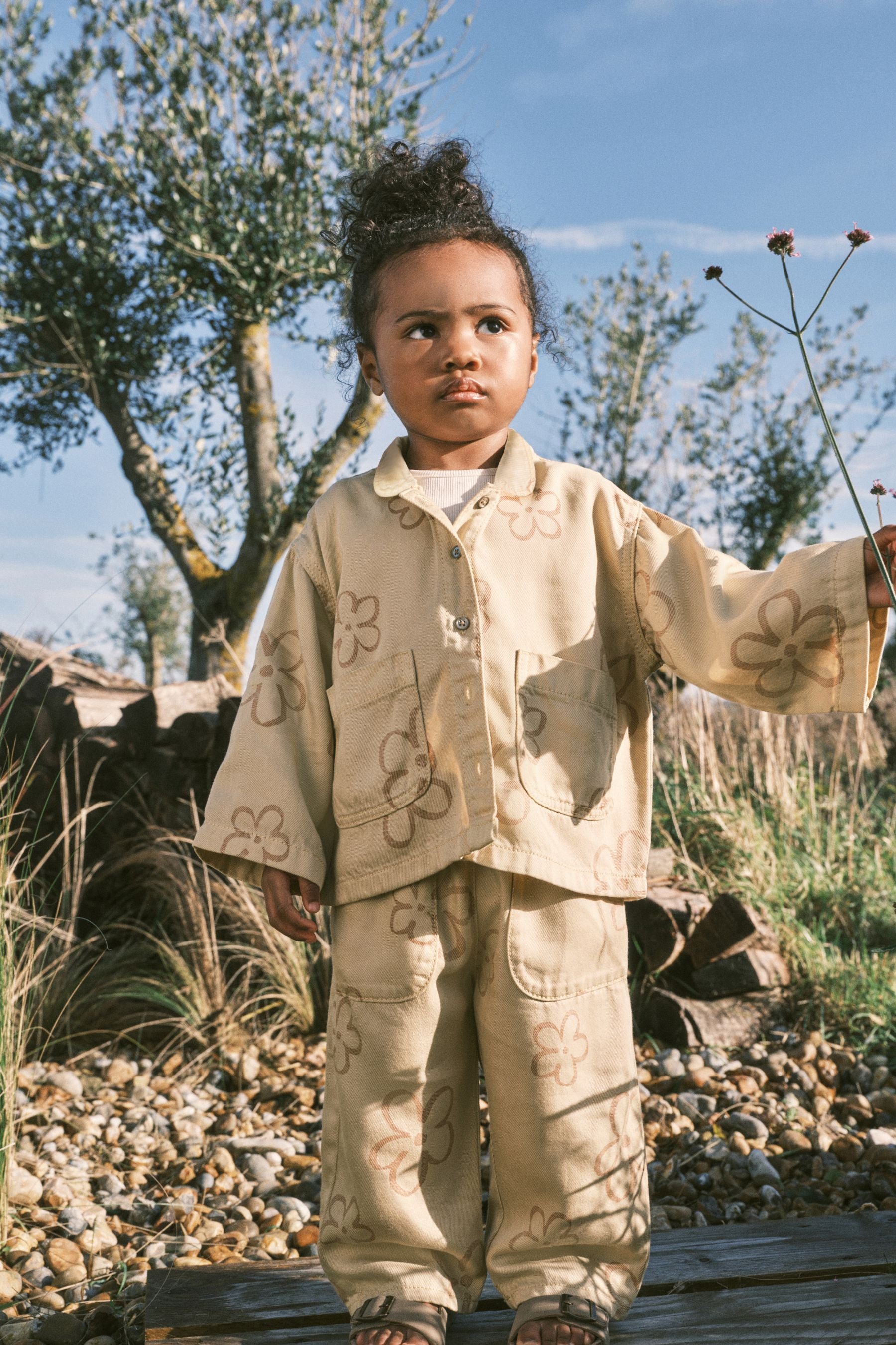 Stone Natural Shirt And Trousers Set (3mths-7yrs)