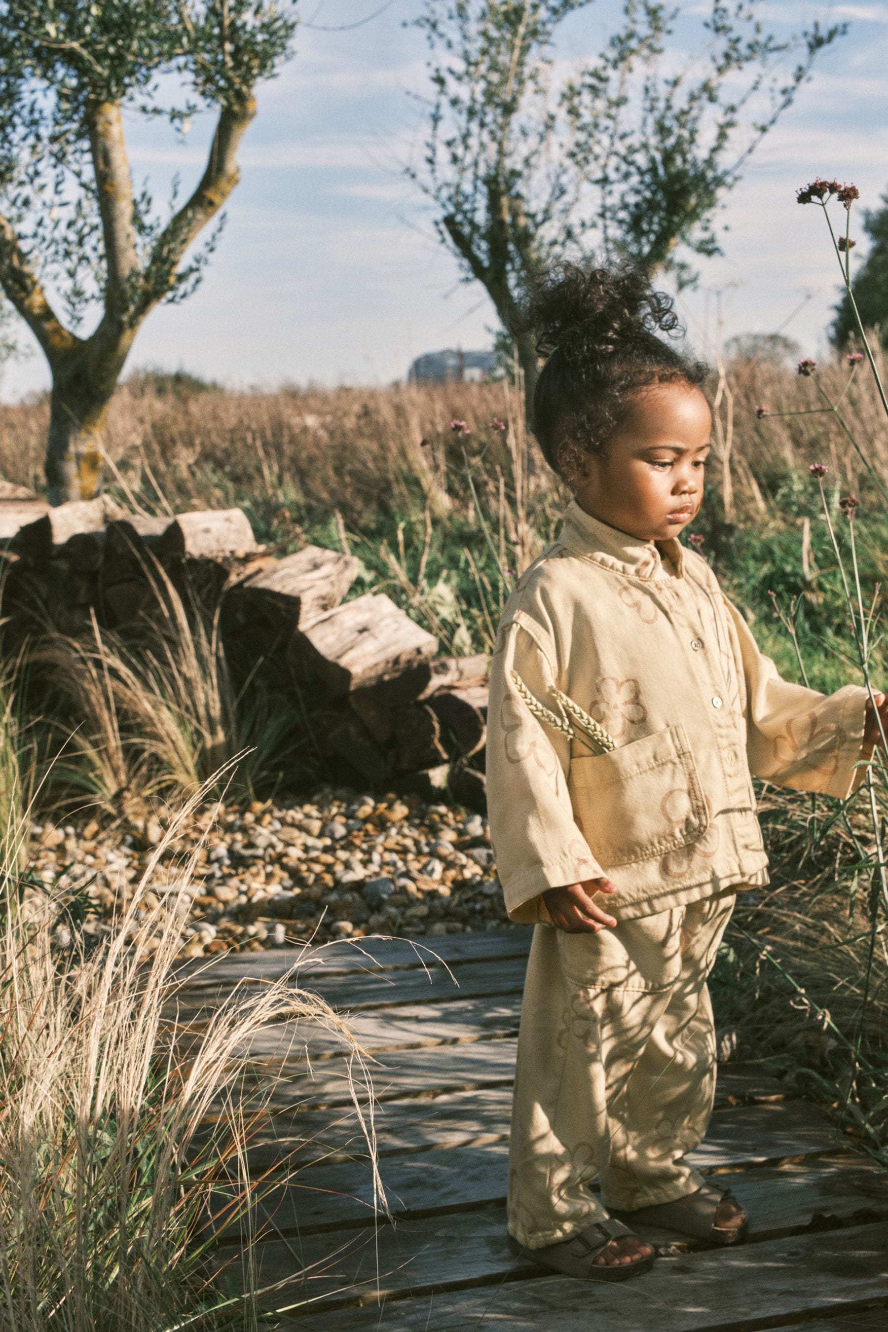 Stone Natural Shirt And Trousers Set (3mths-7yrs)