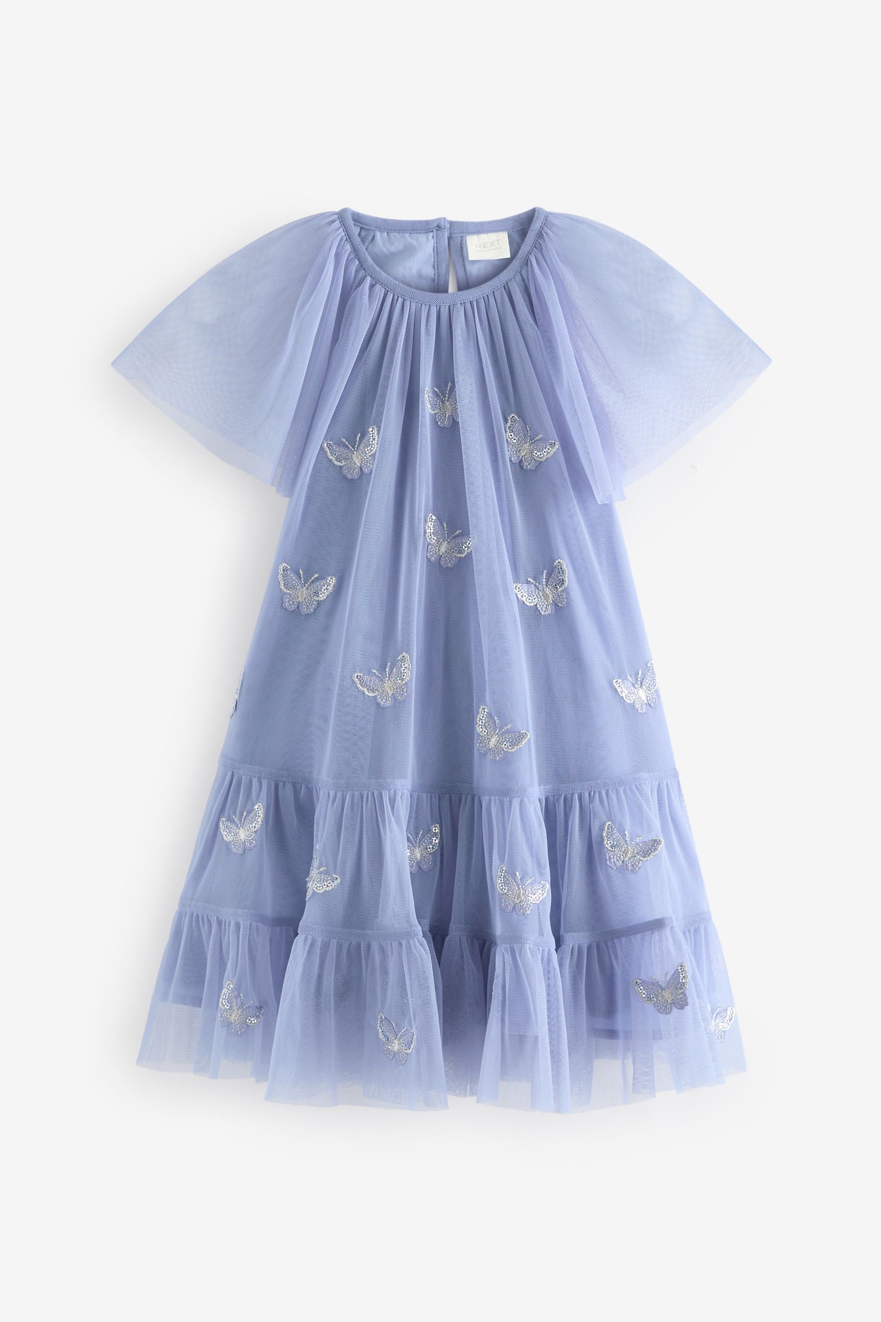 Blue Butterfly Mesh Dress (3mths-7yrs)