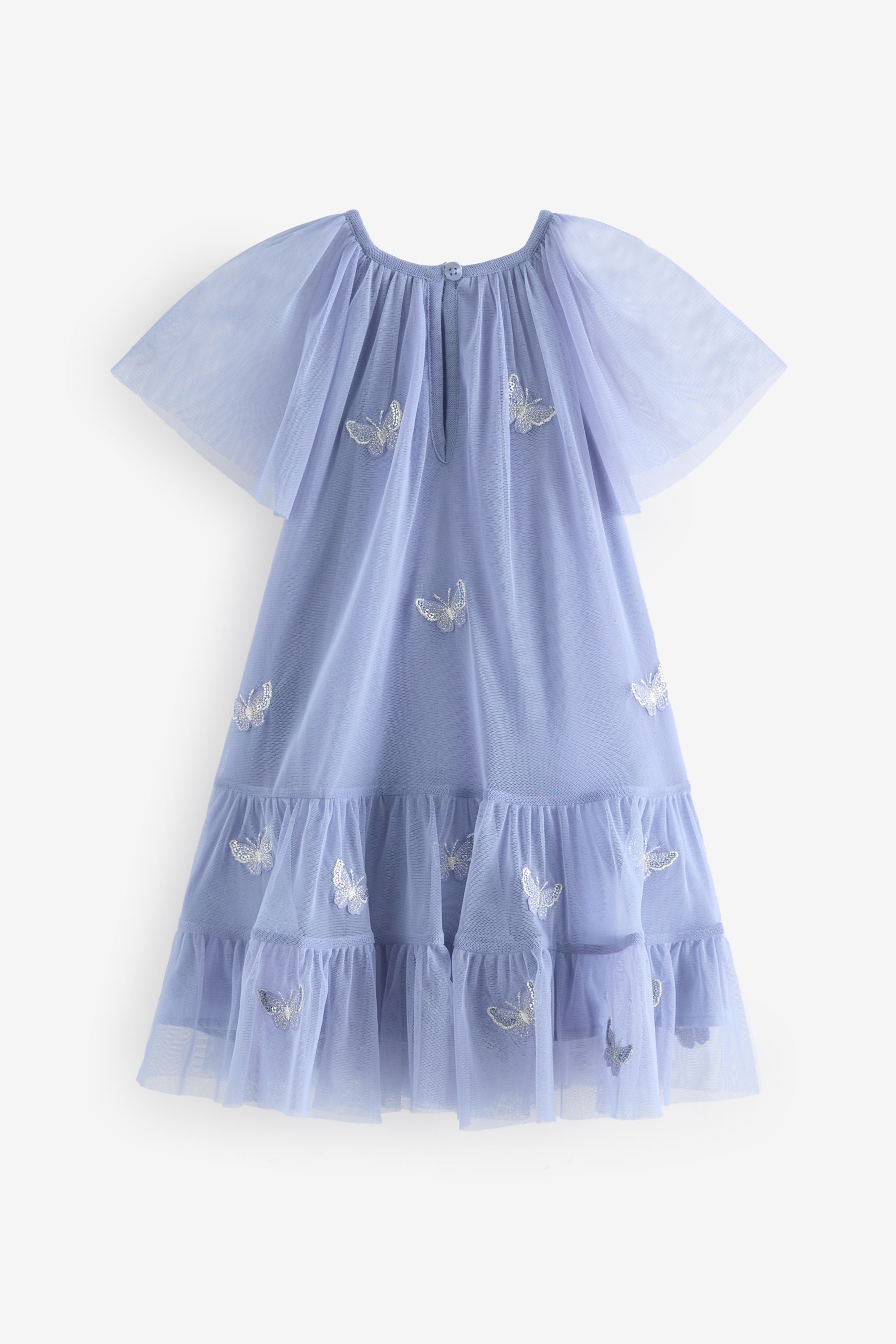 Blue Butterfly Mesh Dress (3mths-7yrs)