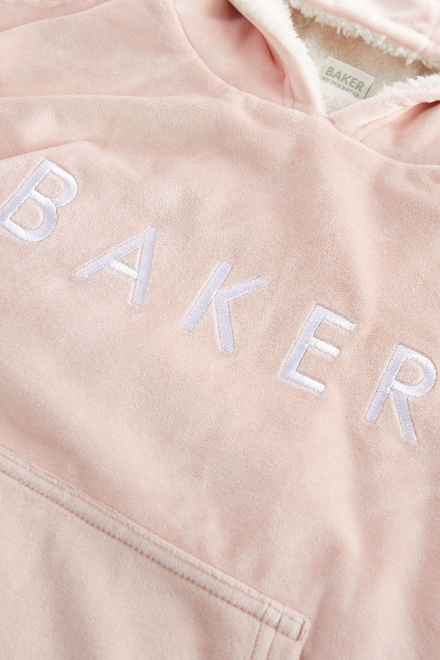 Baker by Ted Baker Pink Borg Lined Hooded Blanket