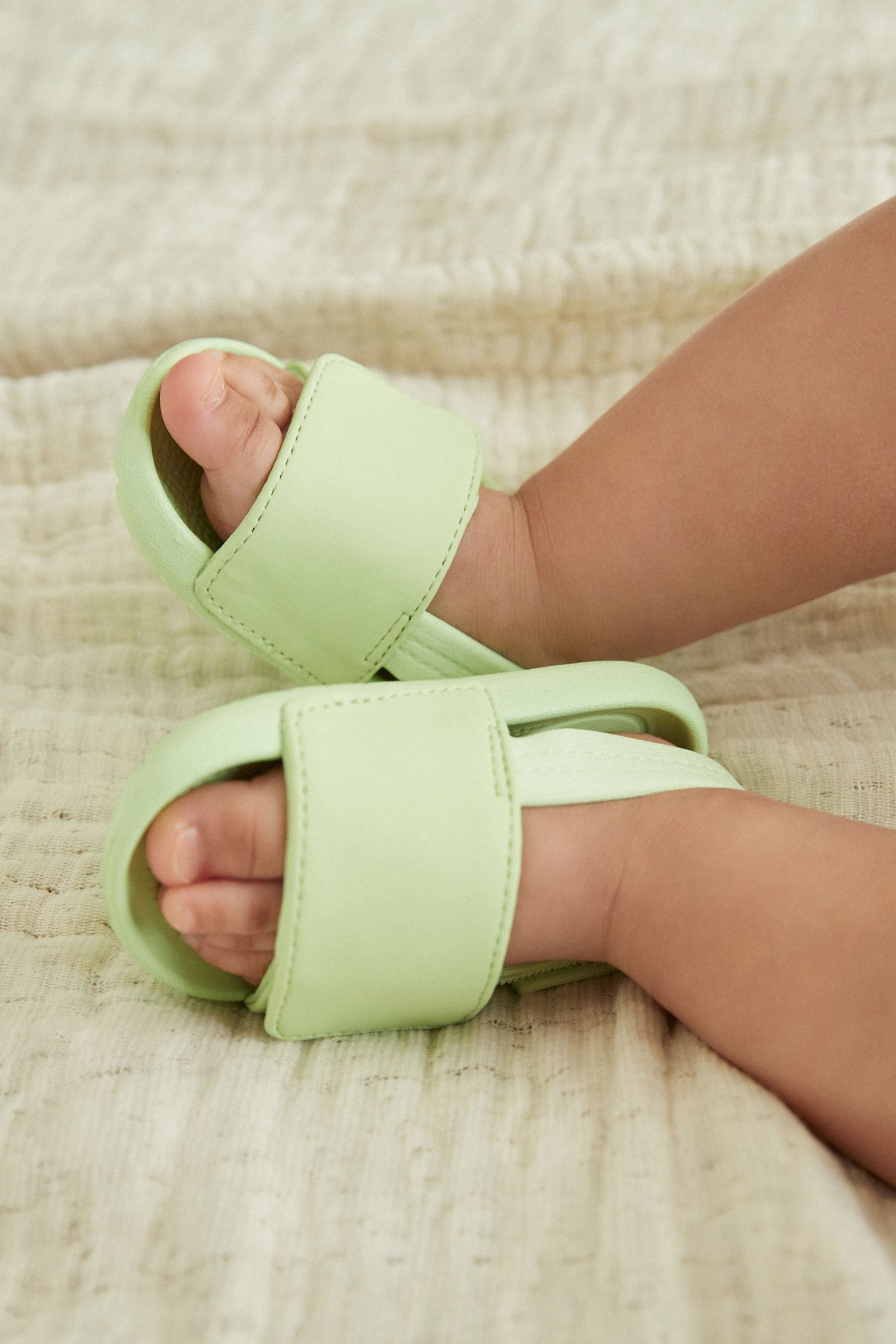 Fluro Green Baby Slider Sandals (0-24mths)