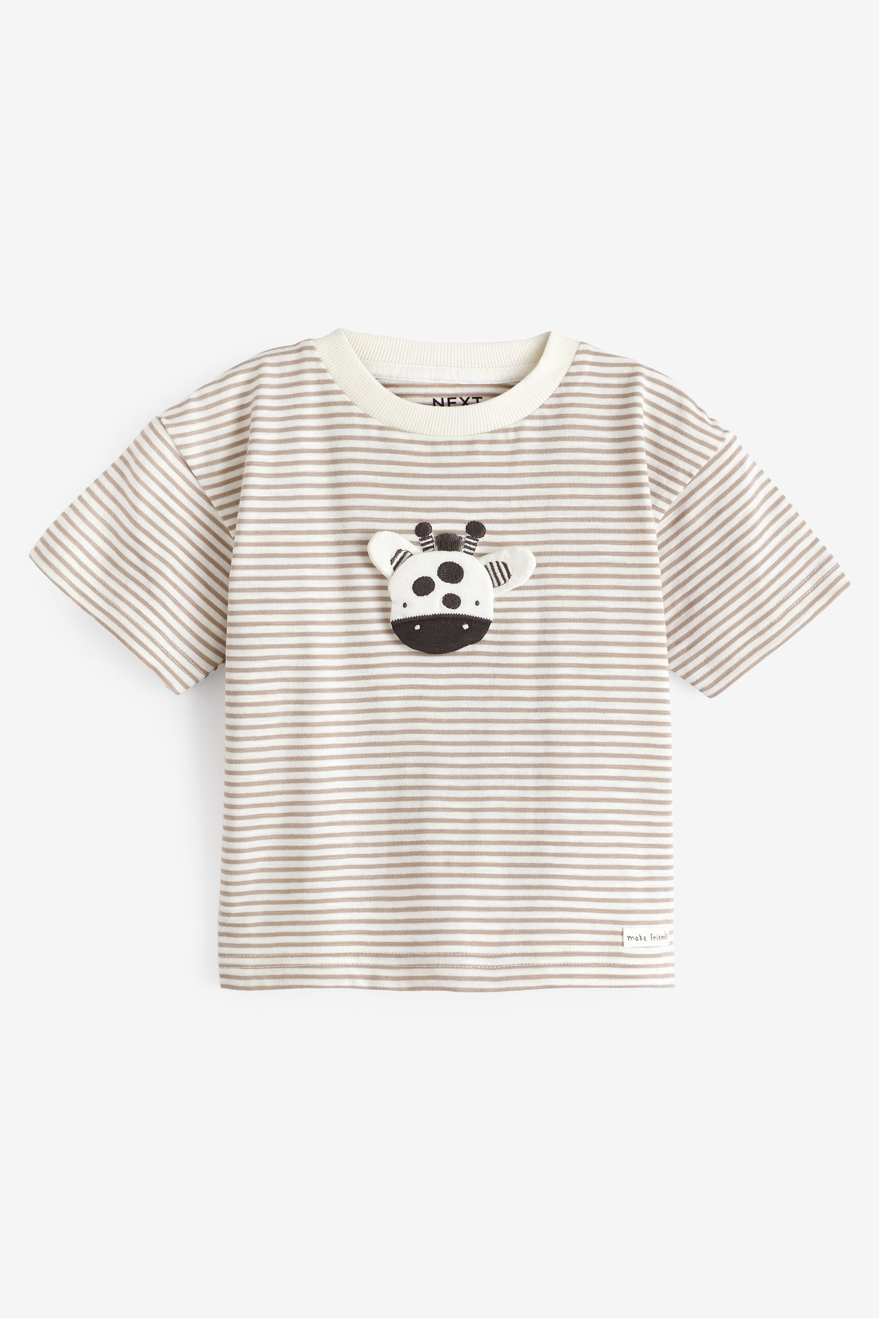 Monochrome 3D Character Short Sleeve T-Shirt (3mths-7yrs)