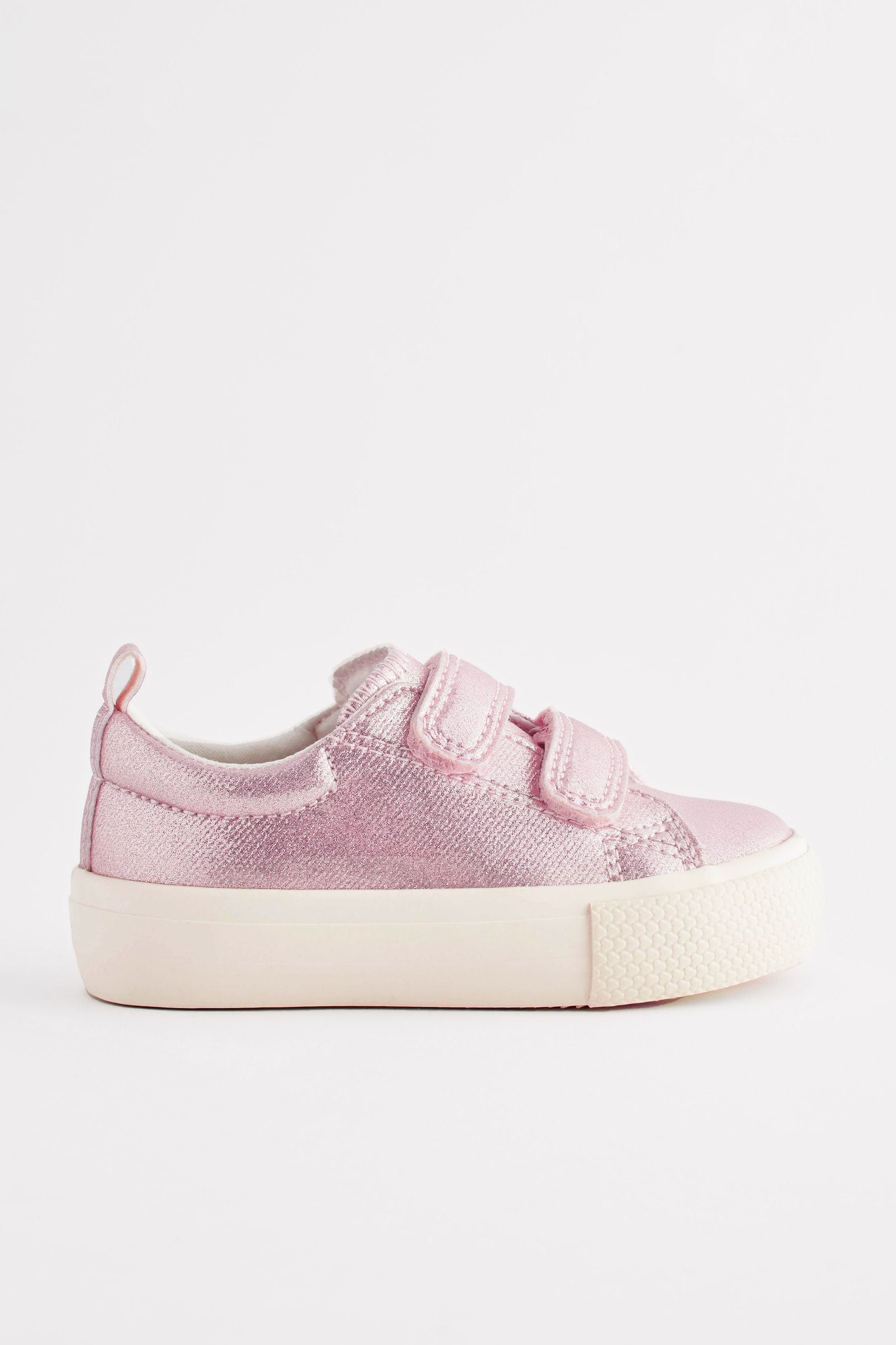 Pink Metallic Standard Fit (F) Chunky Trainers With Touch Fastening