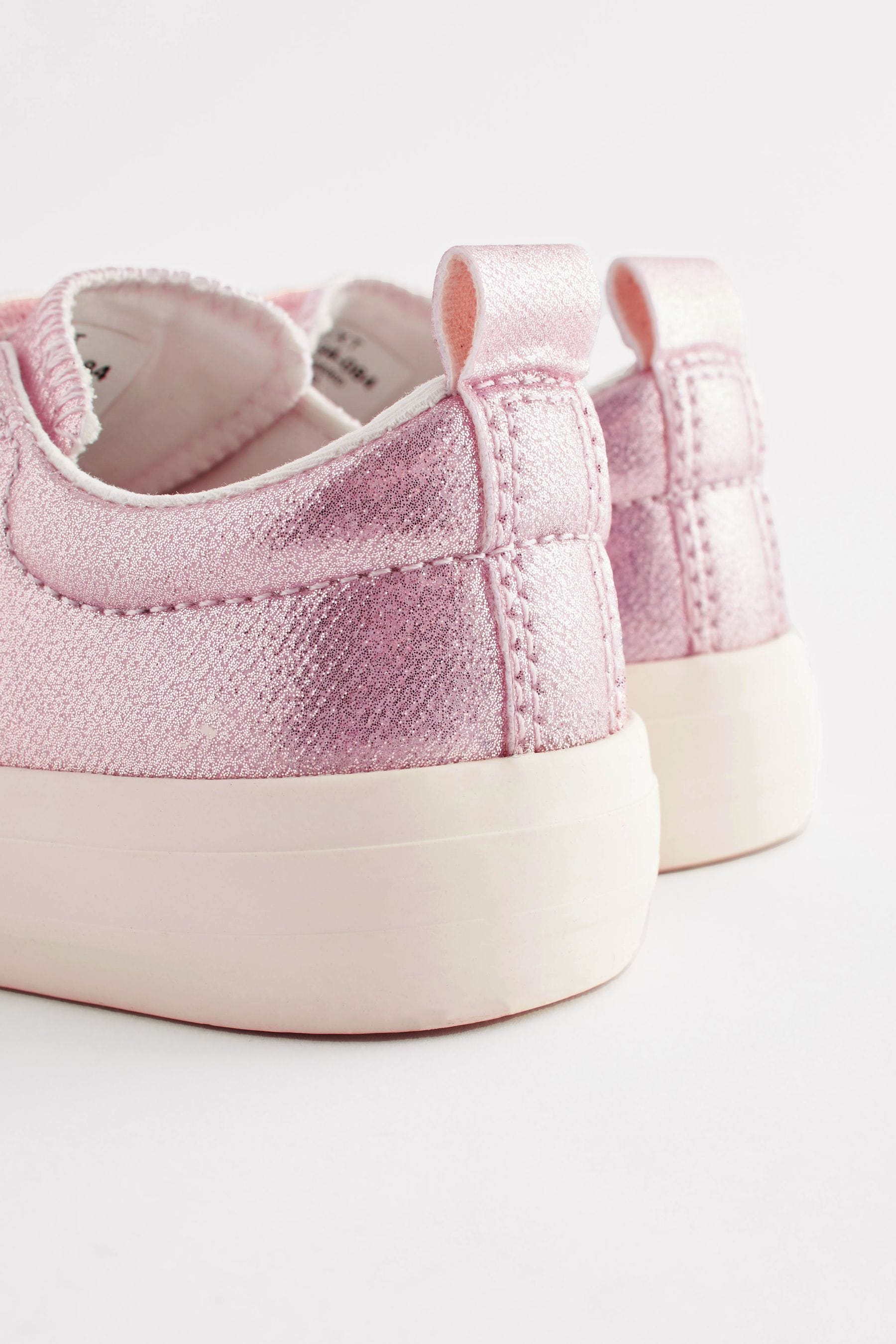 Pink Metallic Standard Fit (F) Chunky Trainers With Touch Fastening