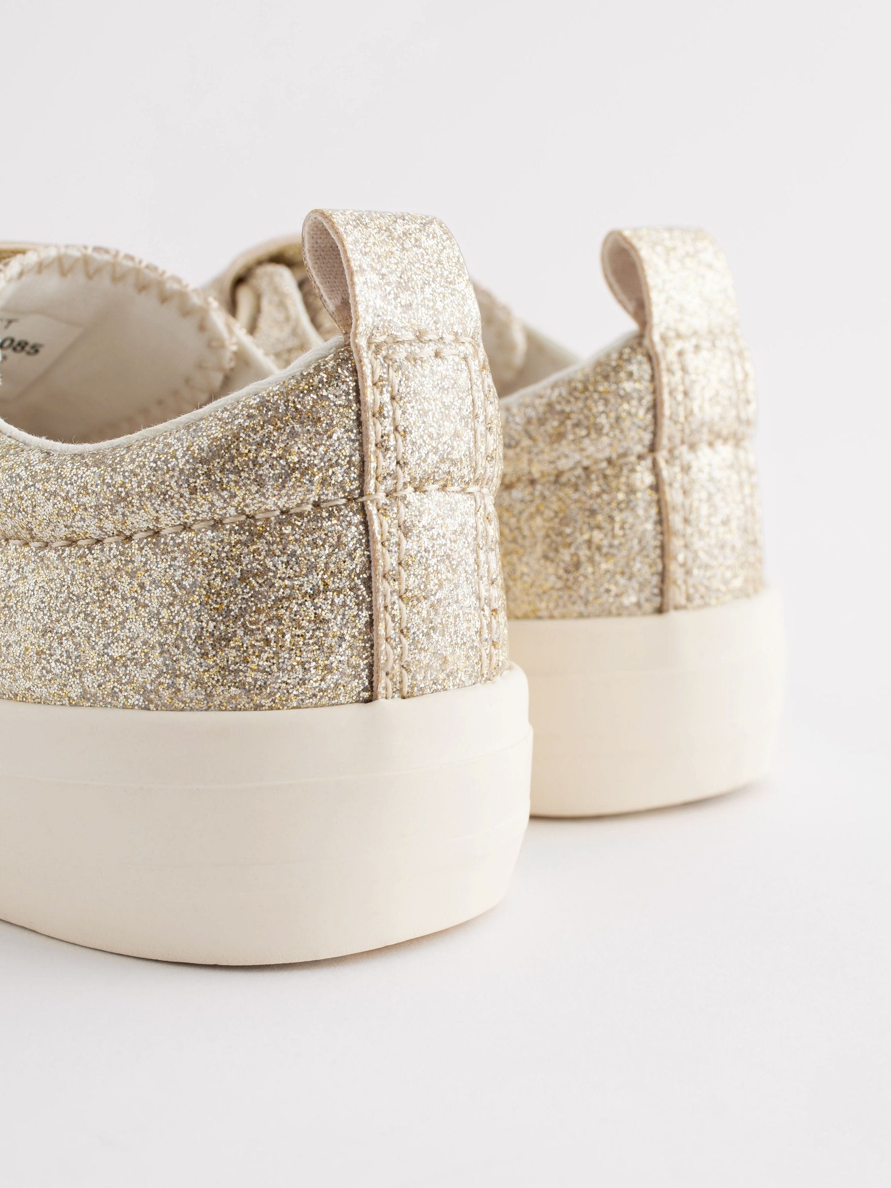 Gold Glitter Chunky Trainers With Touch Fastening