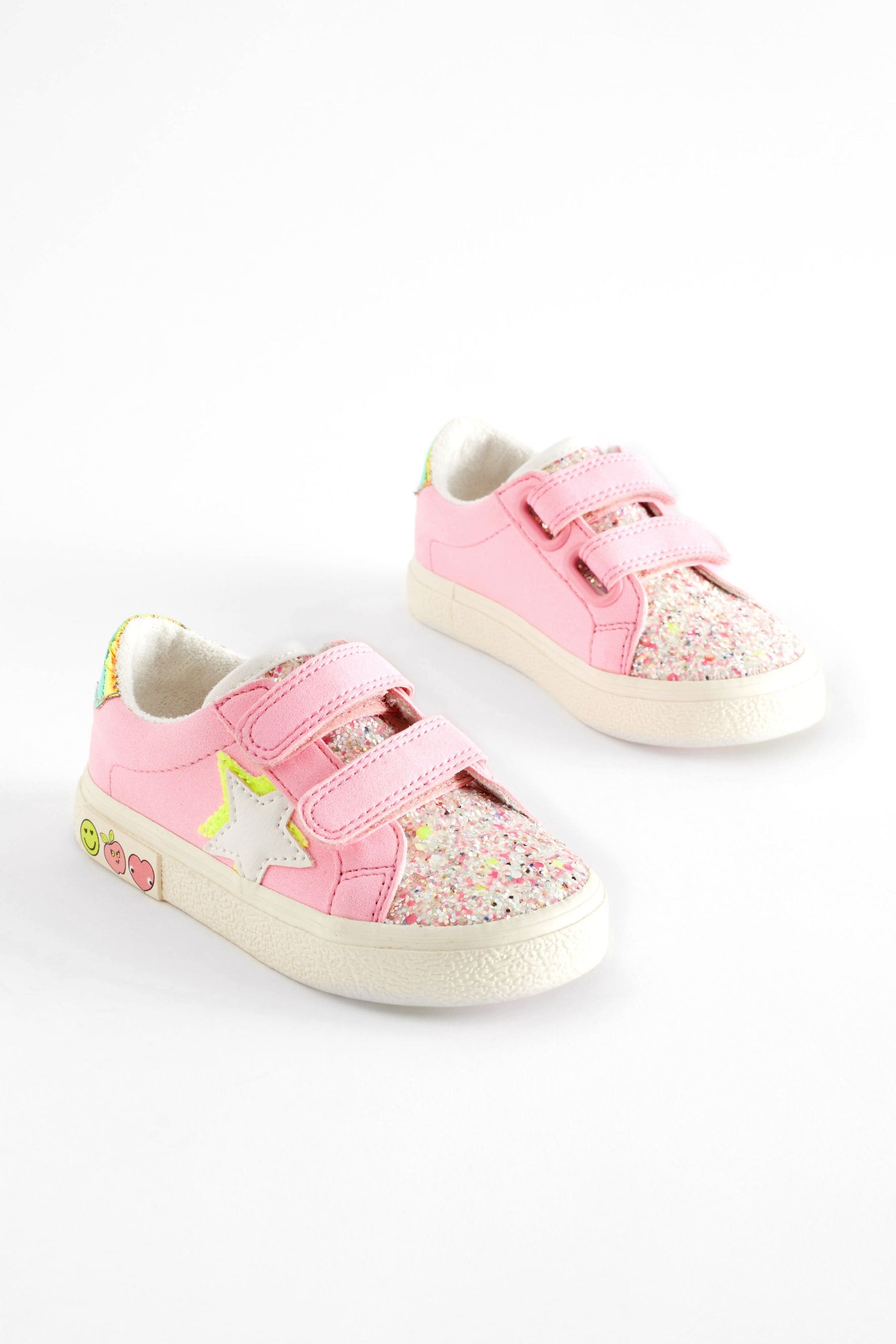 Pink Standard Fit (F) Star Touch Fasten Trainers