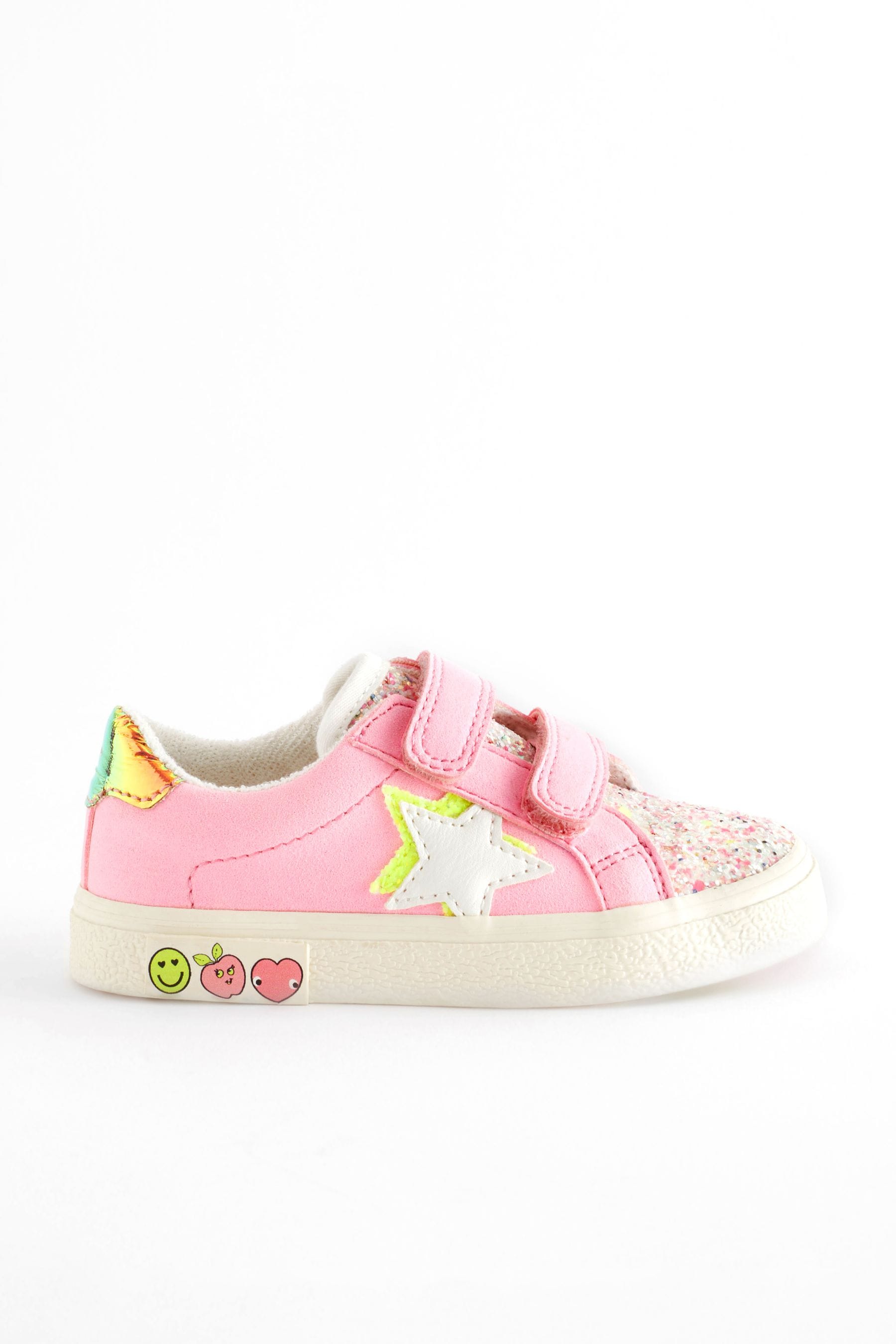 Pink Standard Fit (F) Star Touch Fasten Trainers