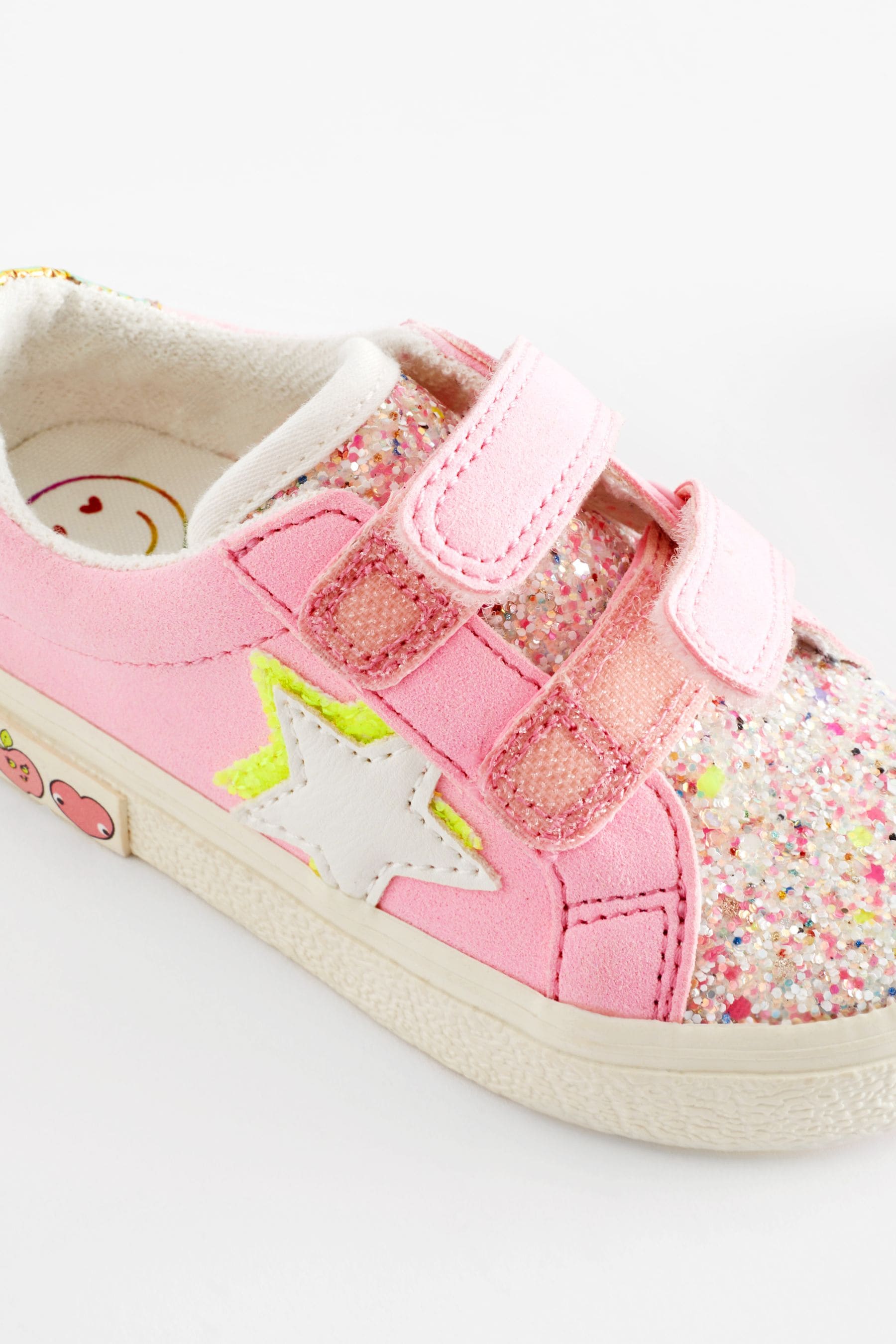 Pink Standard Fit (F) Star Touch Fasten Trainers