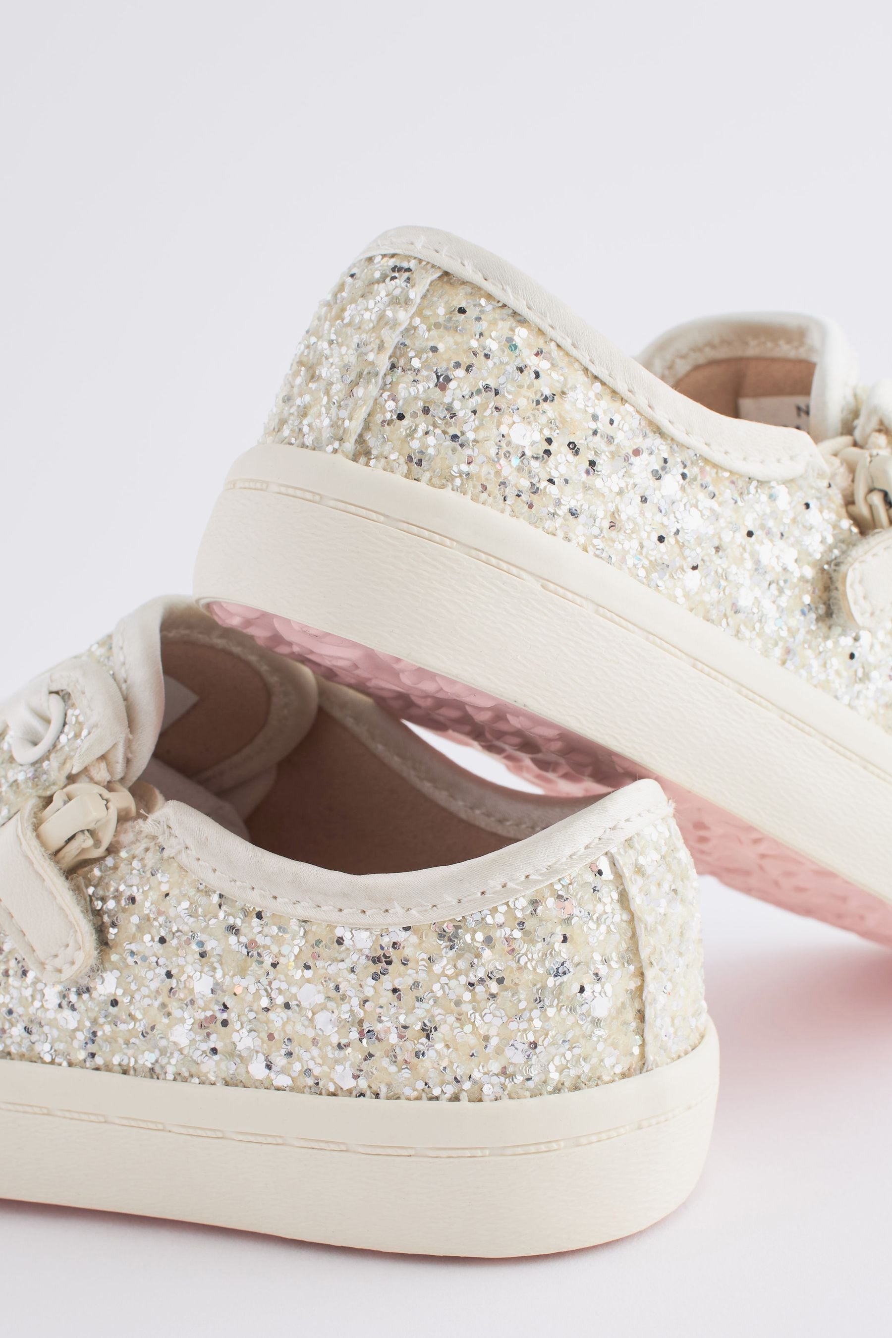 Ivory White Glitter Bridesmaid Occasion Trainers