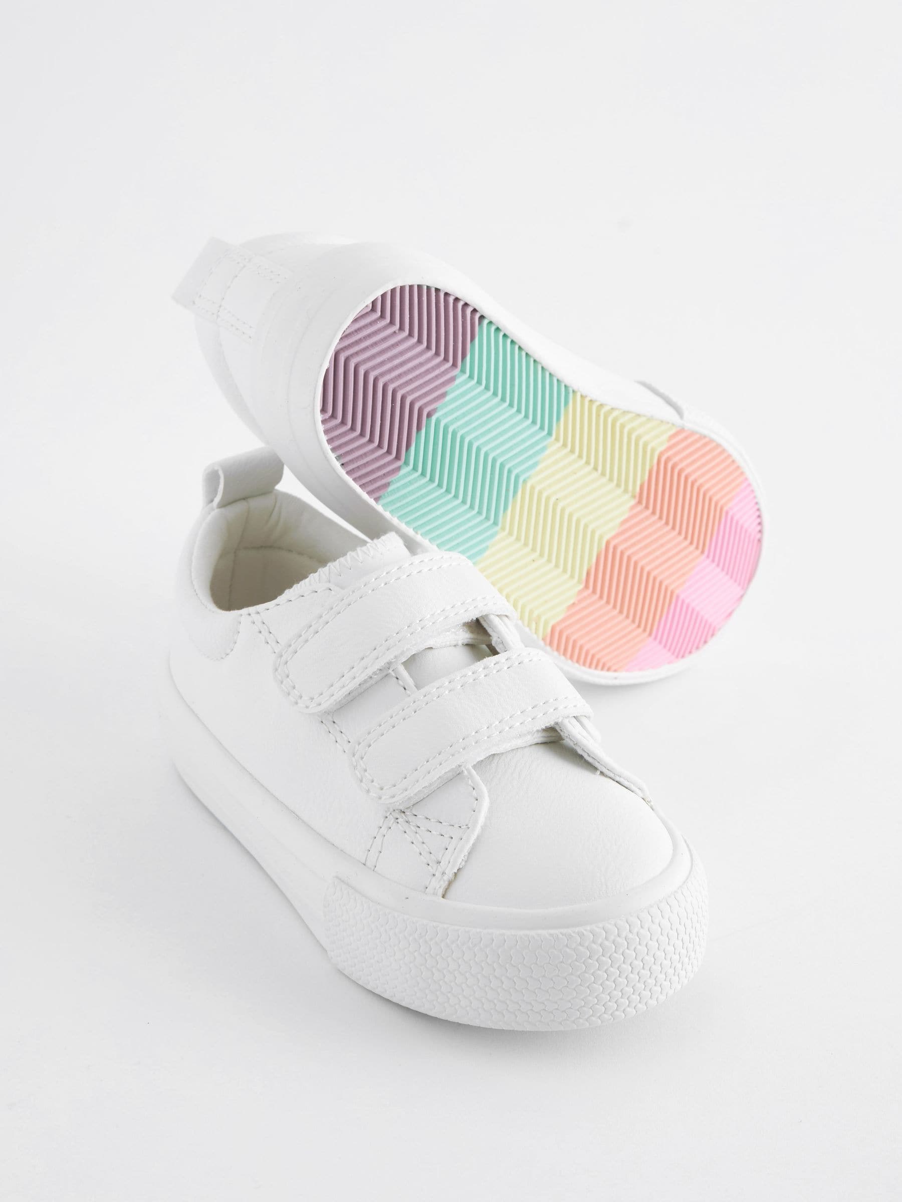 White Standard Fit (F) Chunky Trainers With Touch Fastening