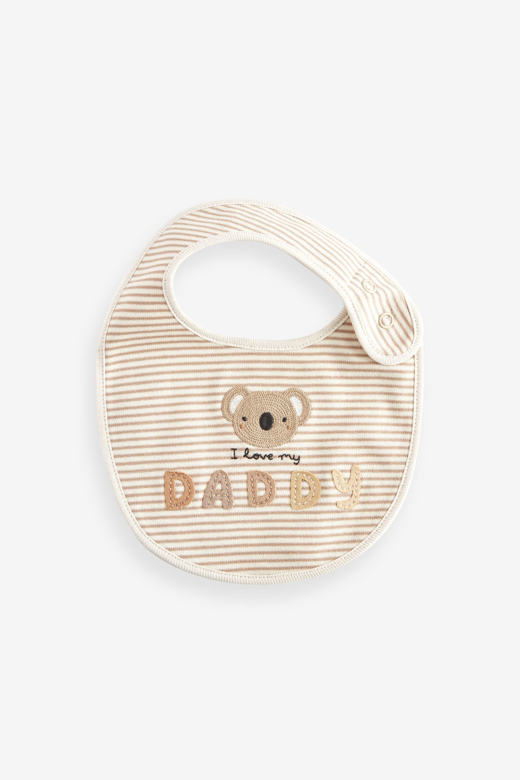 White Mummy/Daddy Regular Baby Bibs 2 Pack