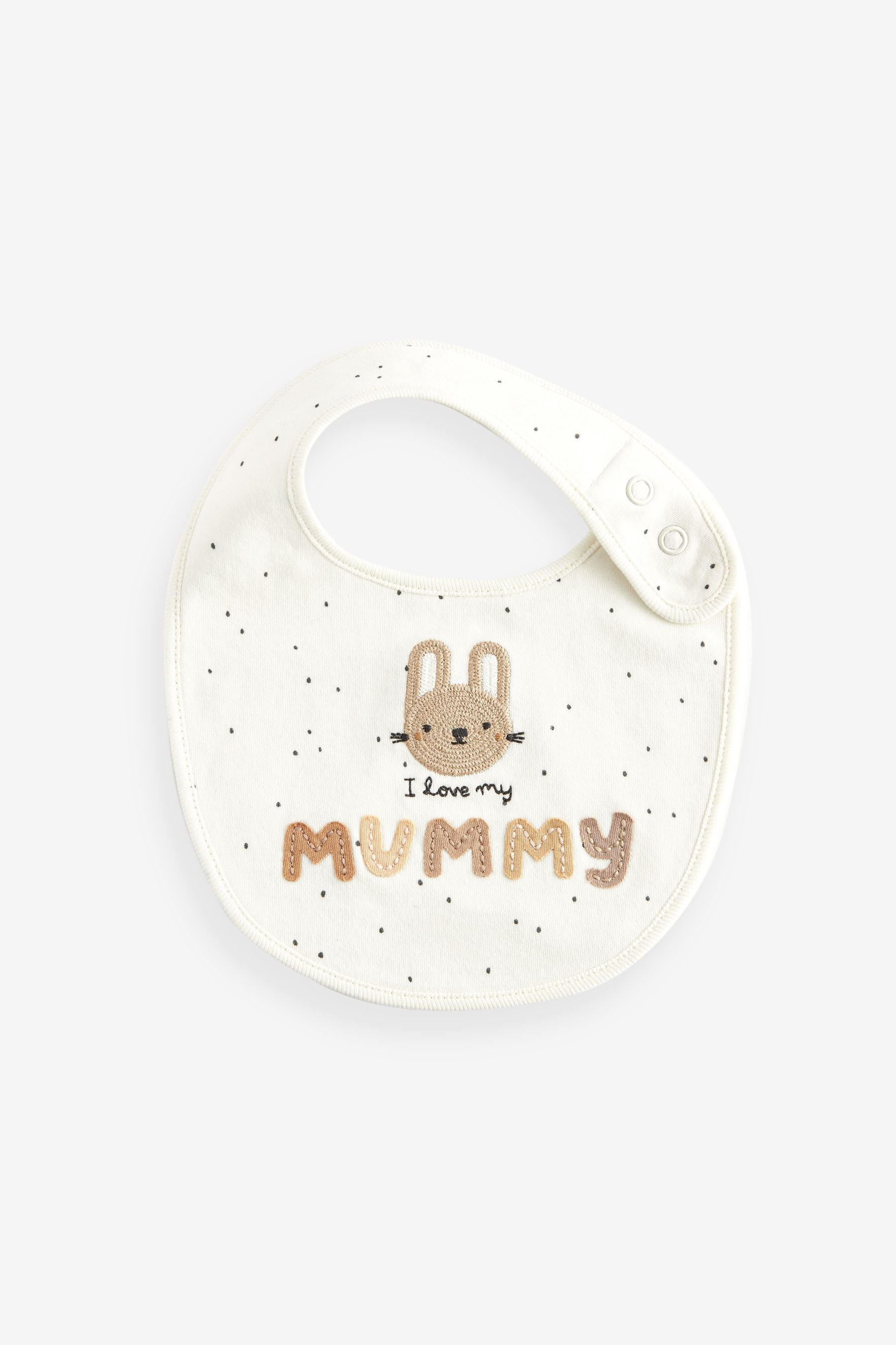 White Mummy/Daddy Regular Baby Bibs 2 Pack