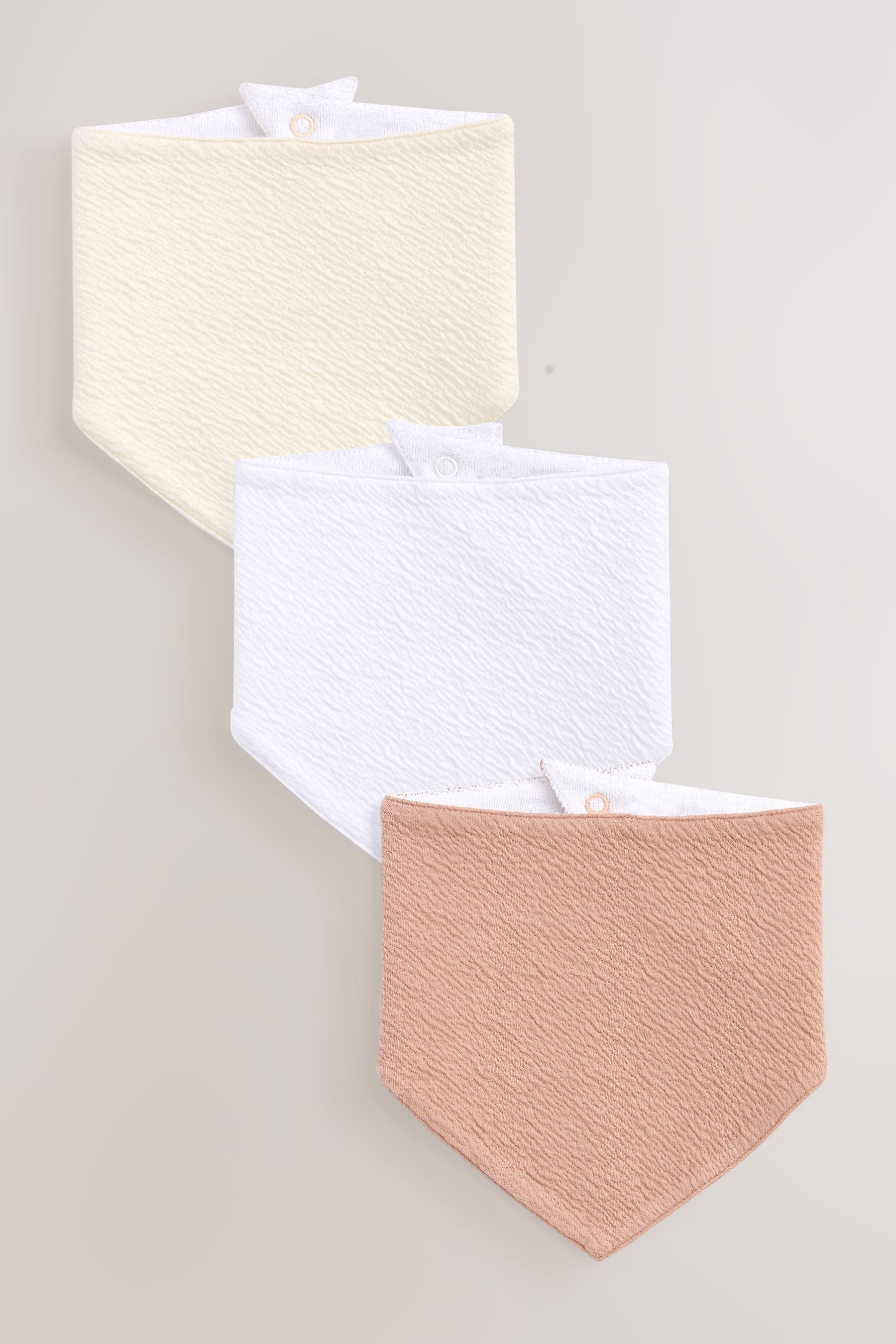 White/Neutral Baby Dribble Bibs 3 Pack